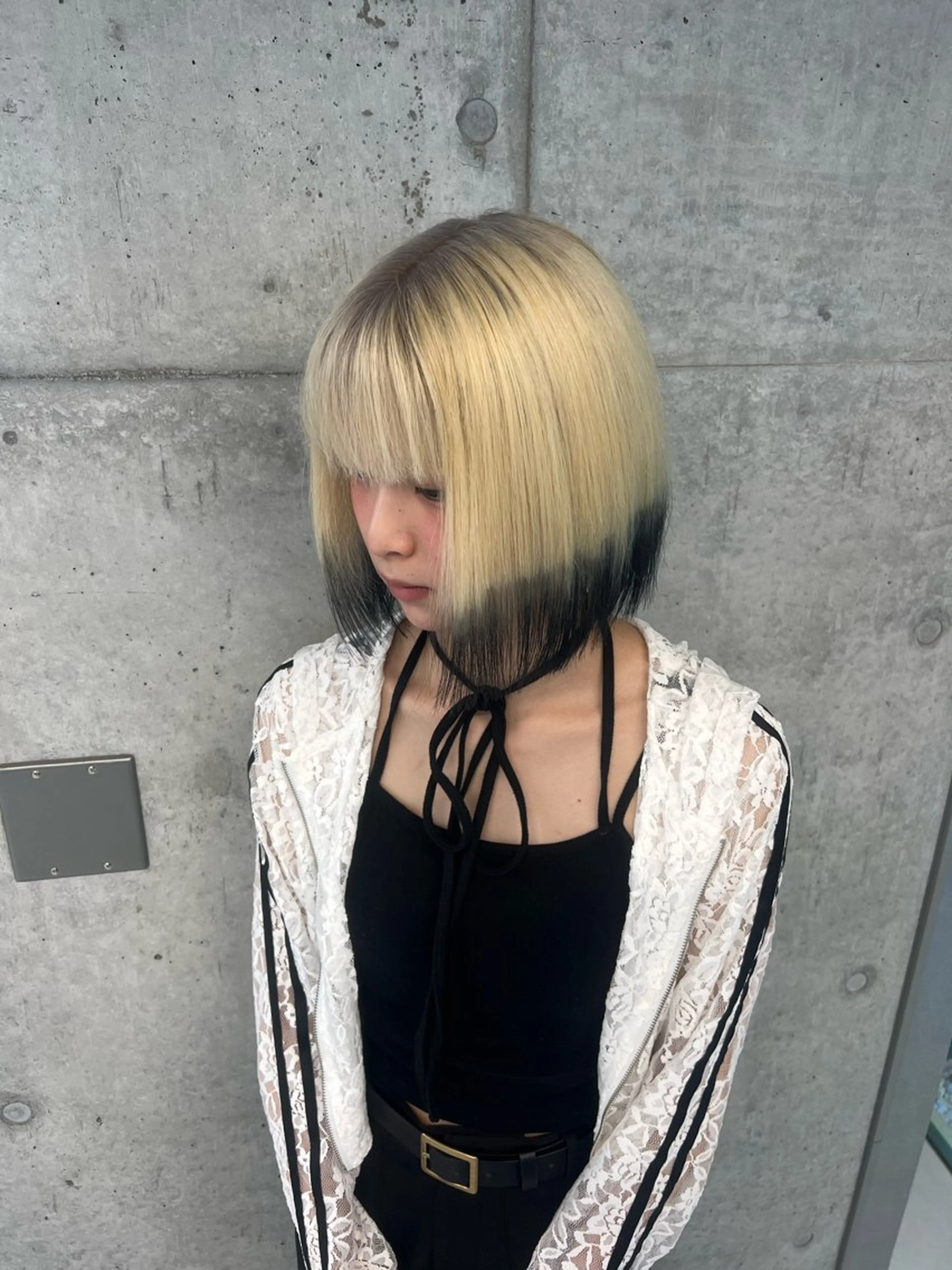 ミディアム カラー ヘアカラー トリートメント ヘアセット 👑垢抜け韓国ヘア ハッシュカット唯澄のヘアスタイル