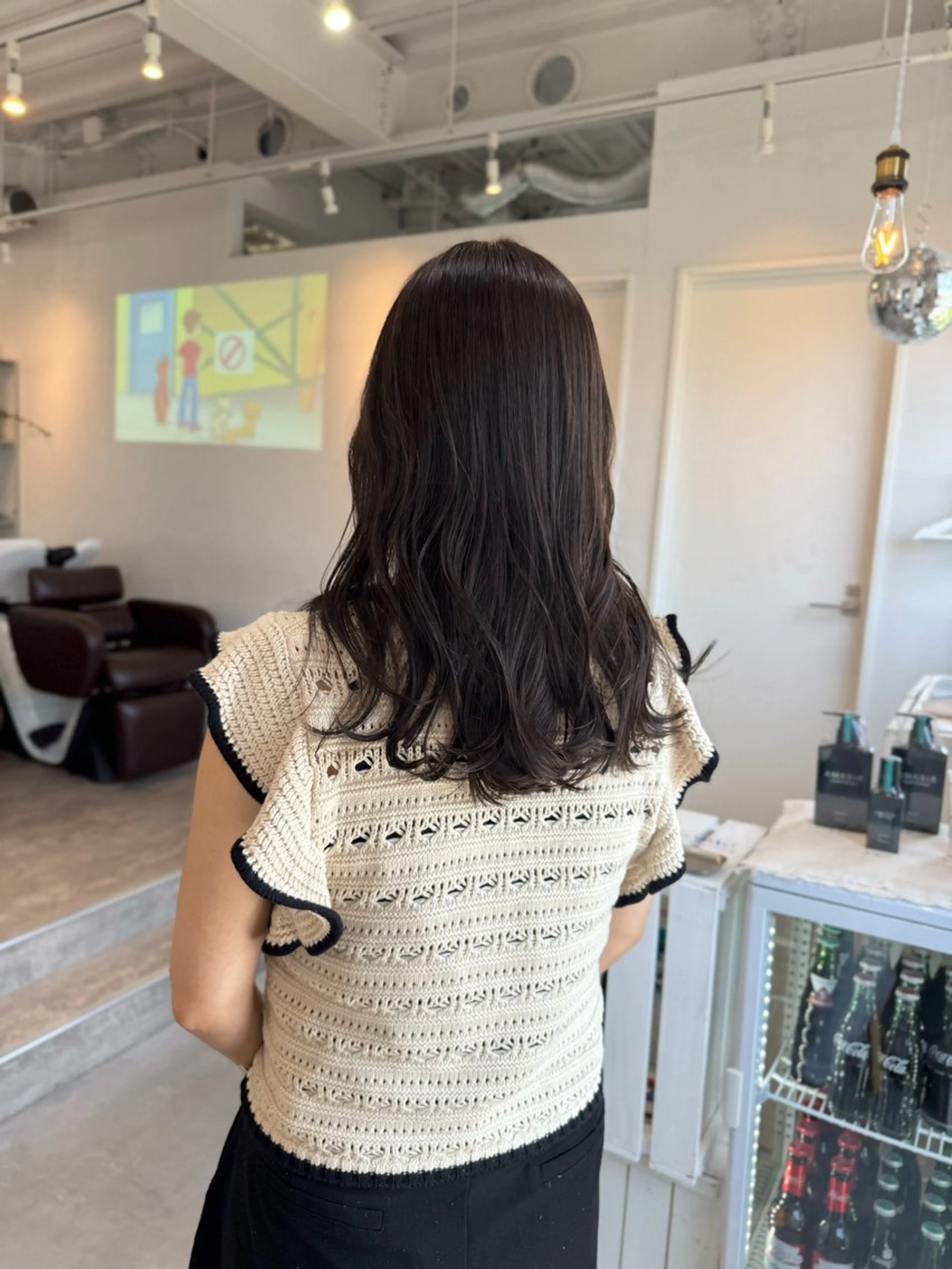 セミロング カラー カット ヘアカラー 松坂 真衣のヘアスタイル