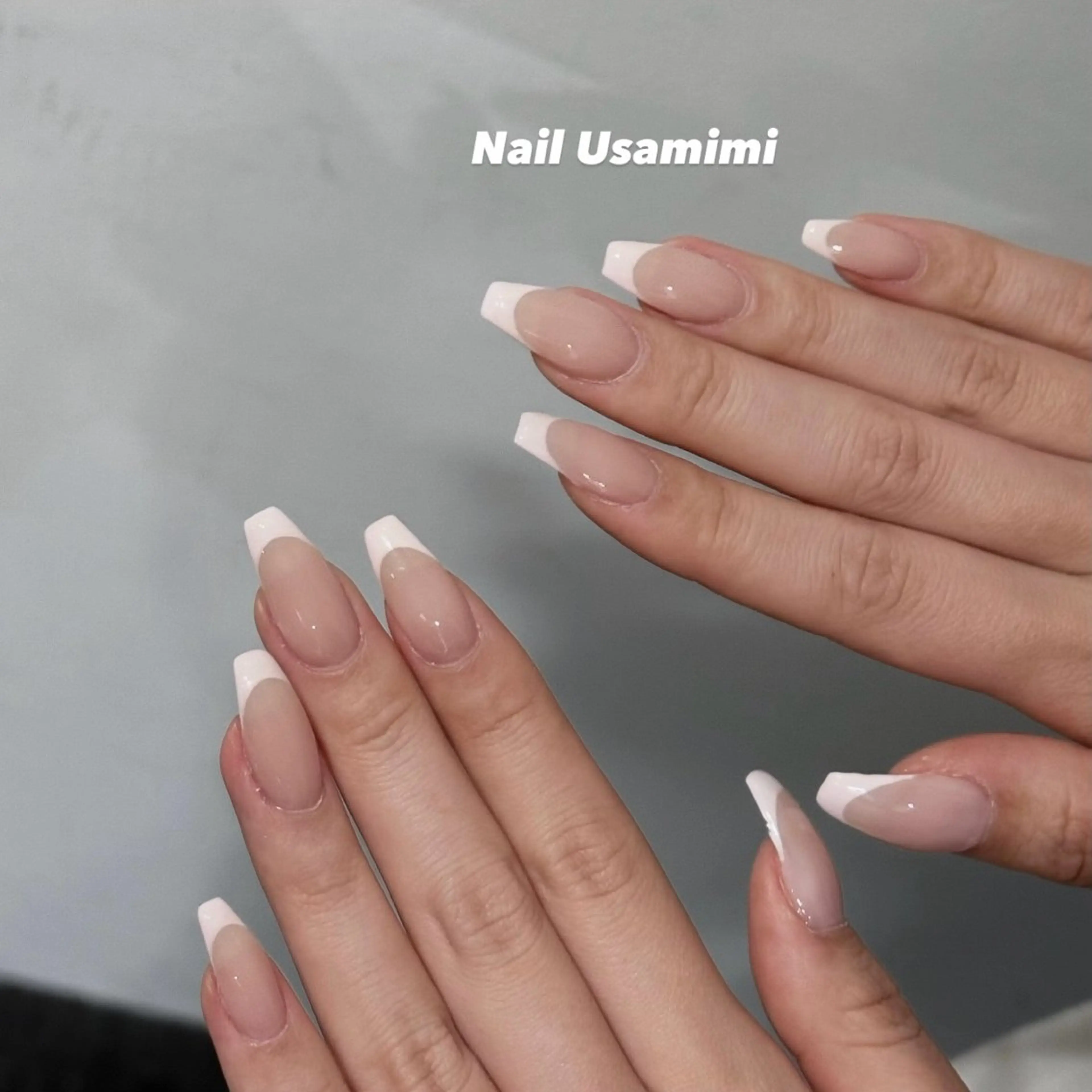 ネイル フレンチネイル ピンク シンプルネイル 春ネイル ハンドネイル 本町NailUsaM imi MOMOKAのネイルデザイン