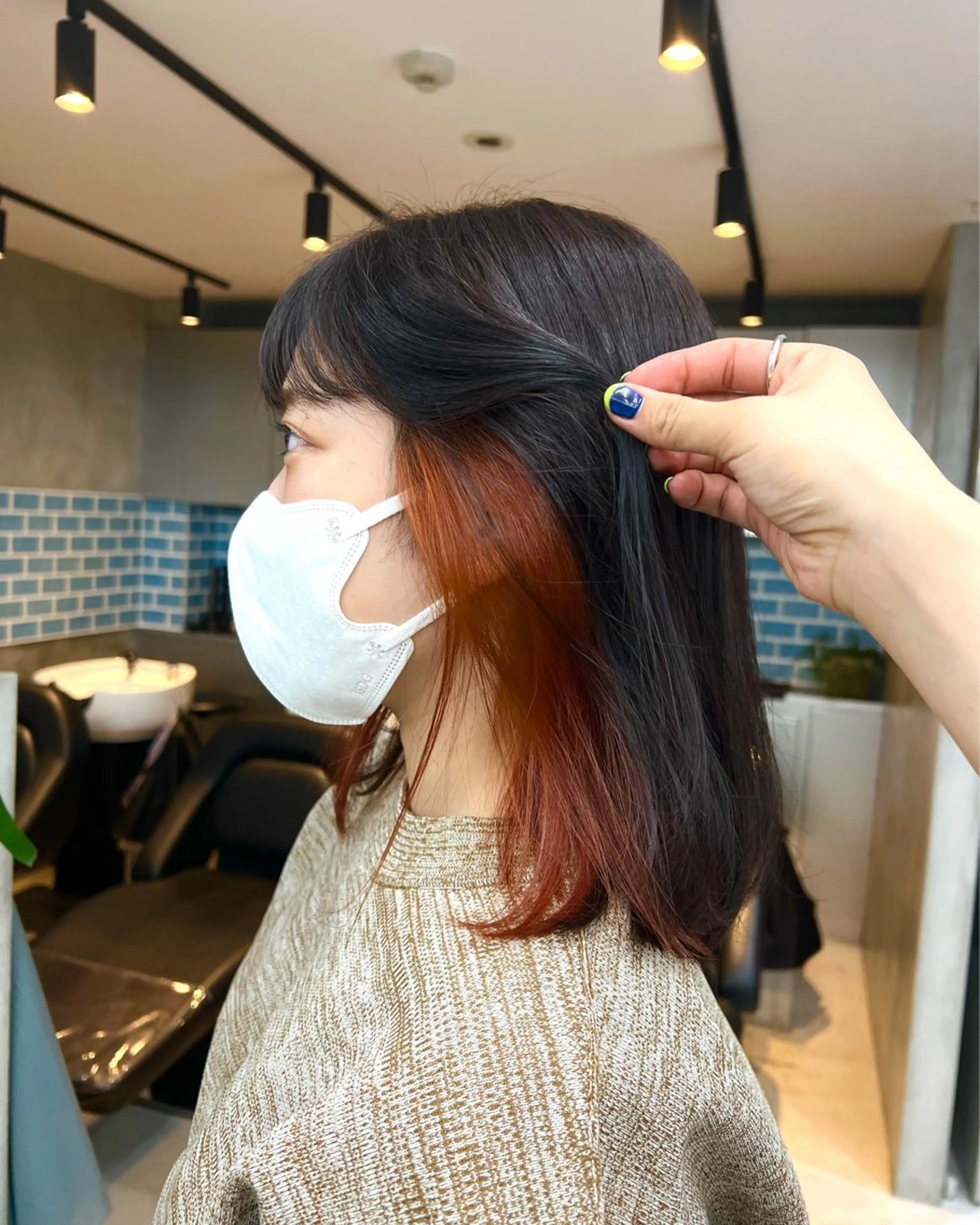 カラー オレンジ 韓国ヘア 🎀華澄のヘアスタイル