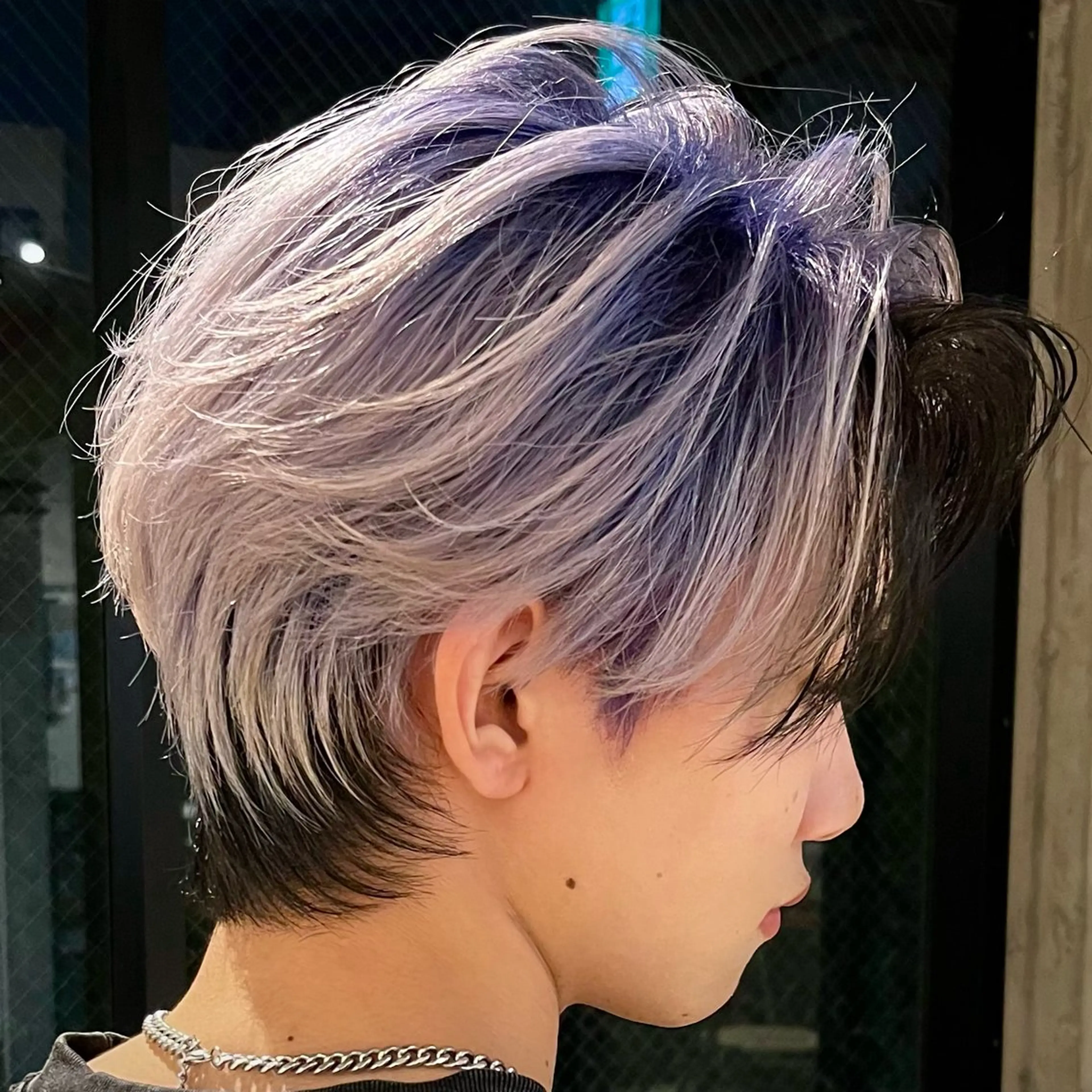 カラー メンズ カット ヘアカラー トリートメント ウルフ/レイヤー/ ブリーチカラーのヘアスタイル