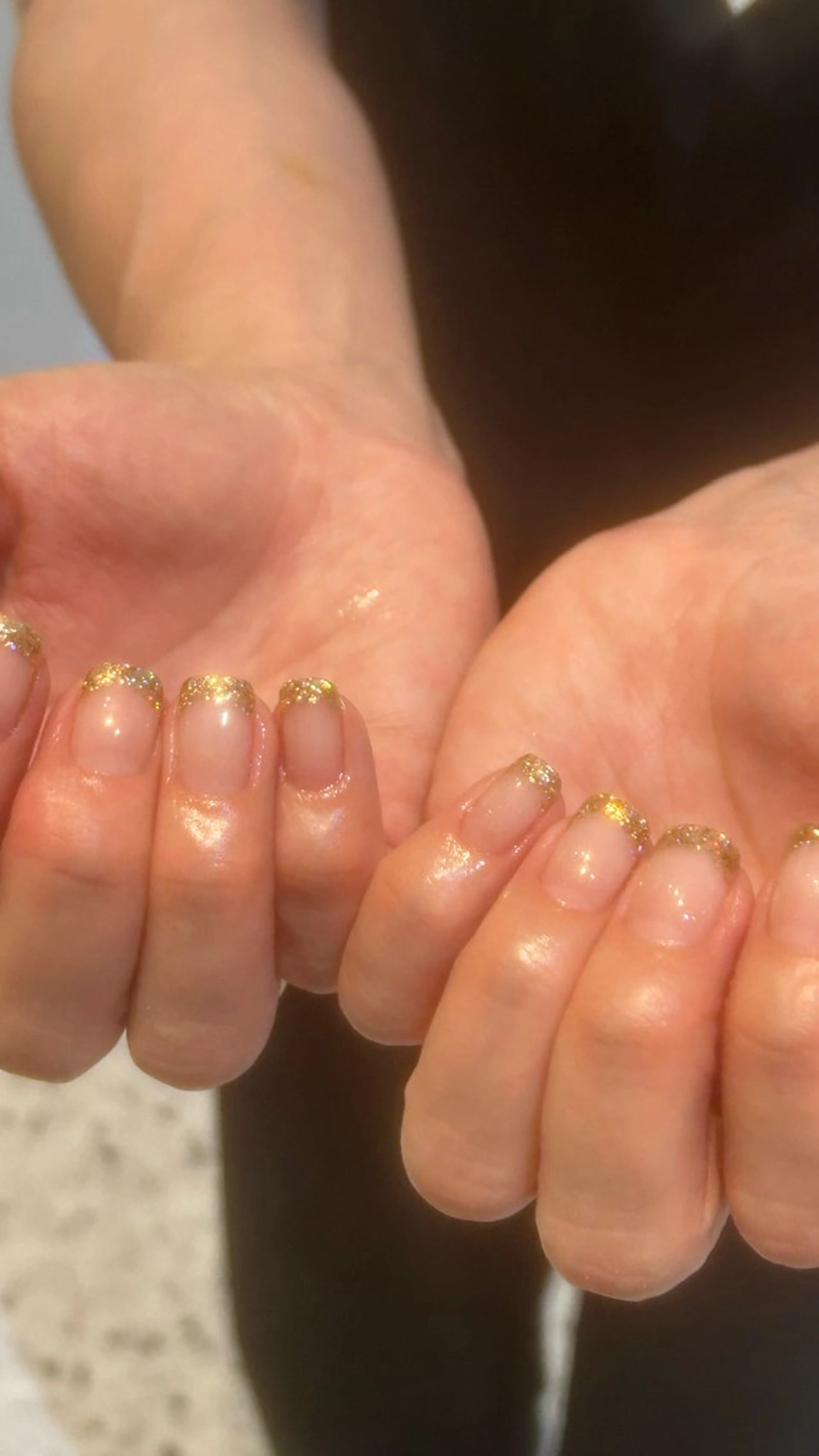 ネイル フレンチネイル ラメ(グリッター) White nail KAEDEのネイルデザイン