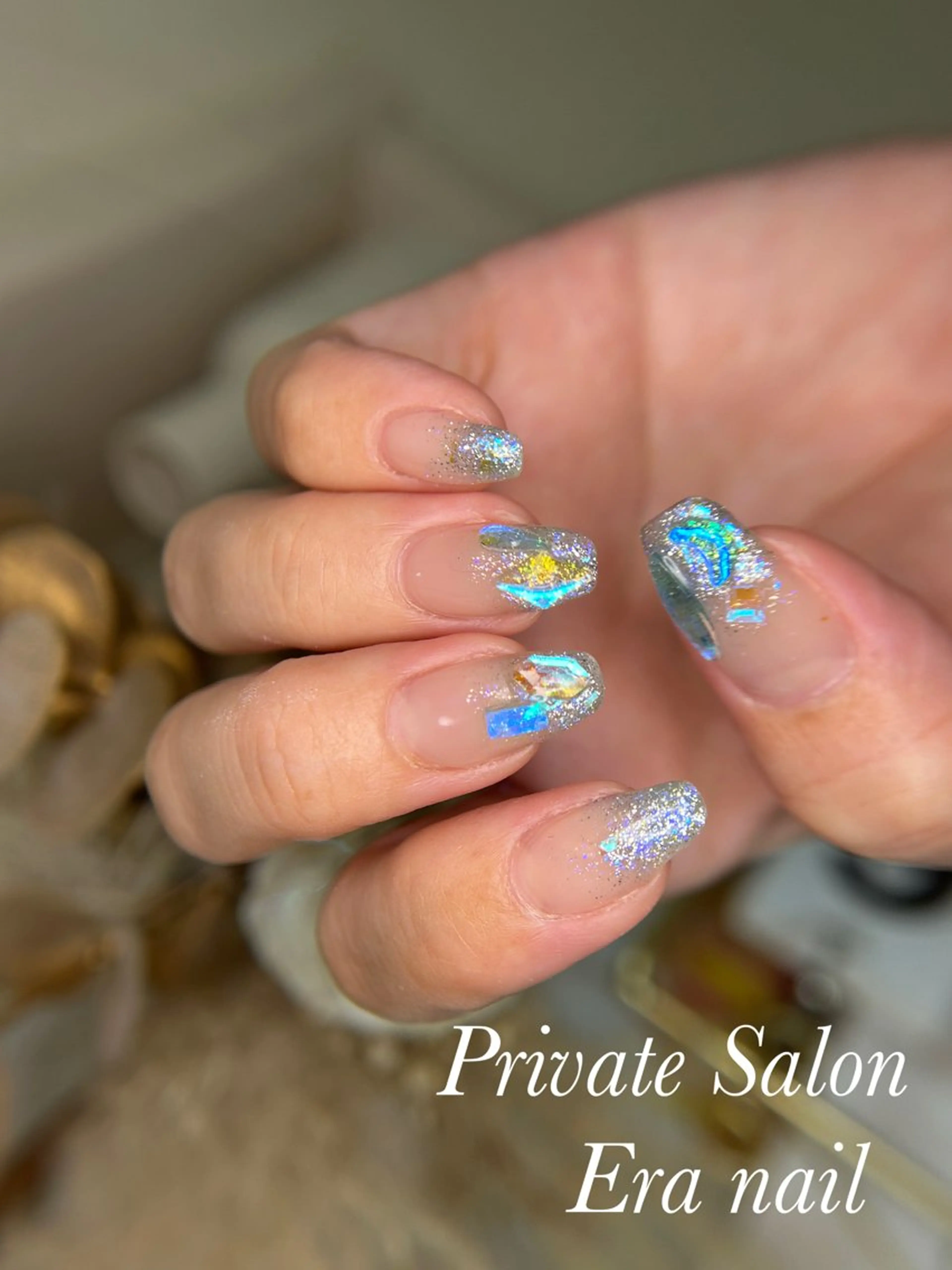 ネイル フラッシュネイル グラデーション ハンドネイル Era nailのネイルデザイン