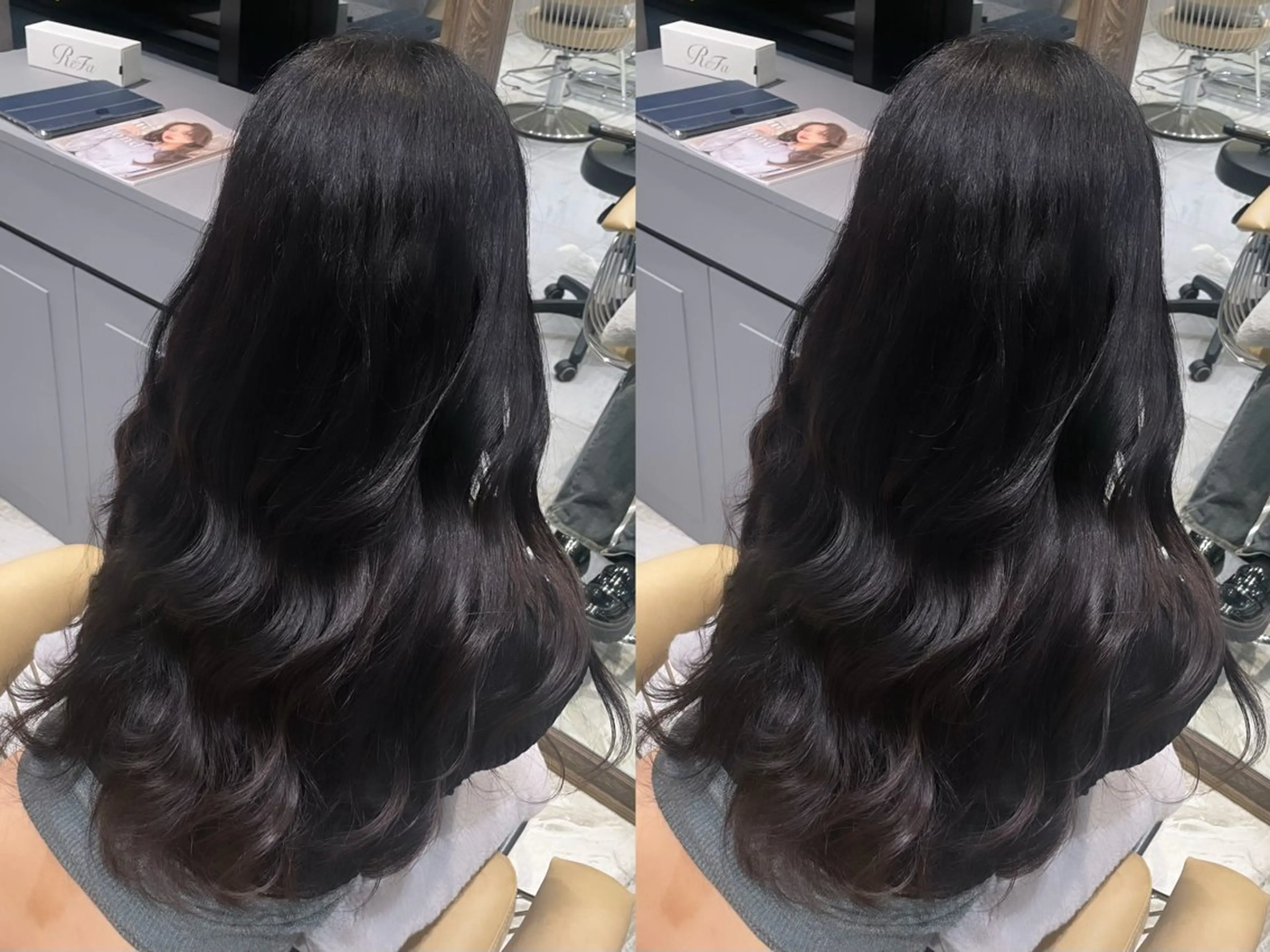 ロング カラー ゆらんちょ/ブリーチ 無w/縮毛矯正/暖色のヘアスタイル