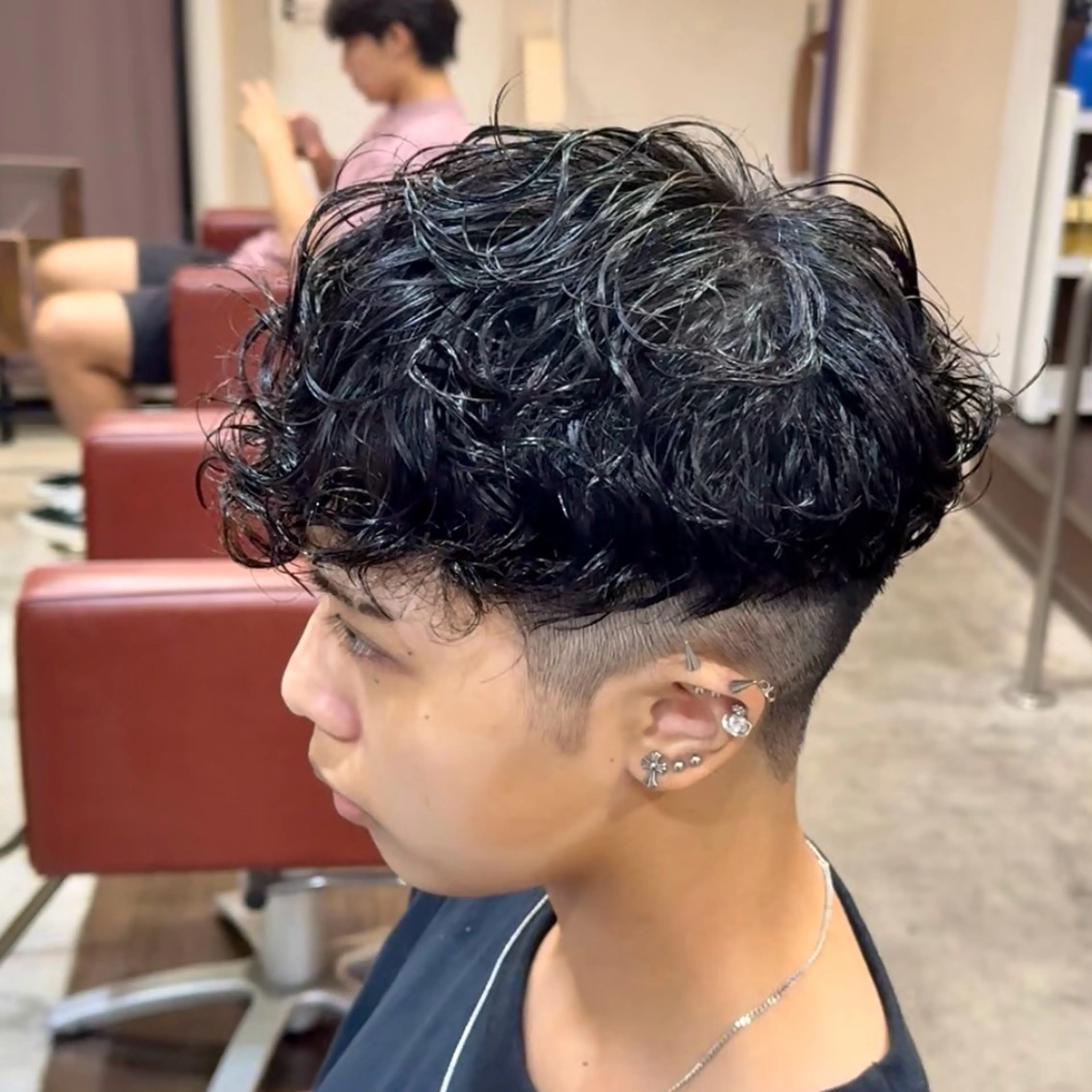 パーマ メンズ スペインカール スペインカール/セン ターパート/RYUのヘアスタイル