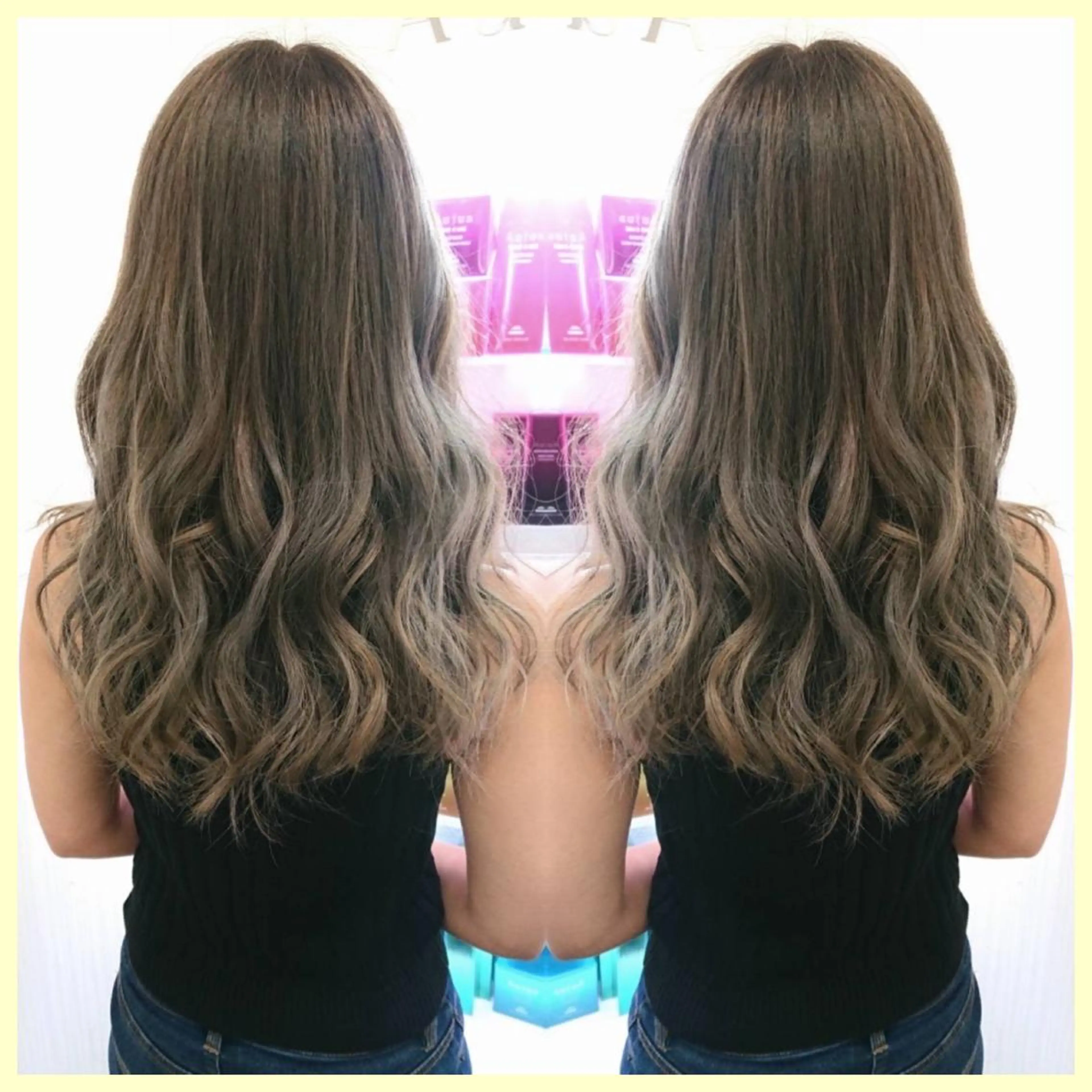 セミロング カラー ヘアカラー トリートメント エクステ 🫧あ　お🫧 心斎橋のヘアスタイル