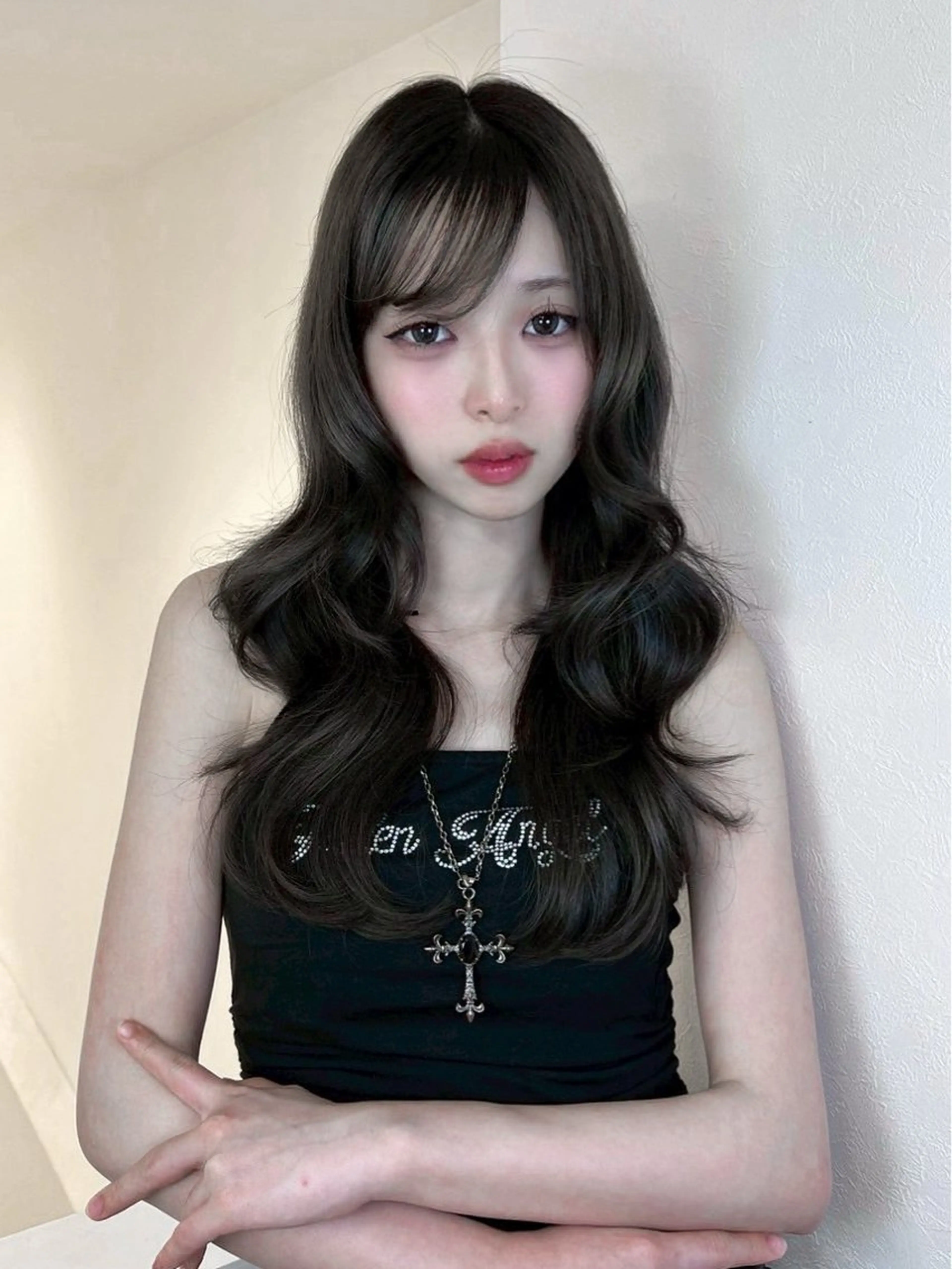 ロング くびれヘア 韓国風ヘア レイヤーカット トリートメント リコ ハッシュカット 韓国レイヤーのヘアスタイル