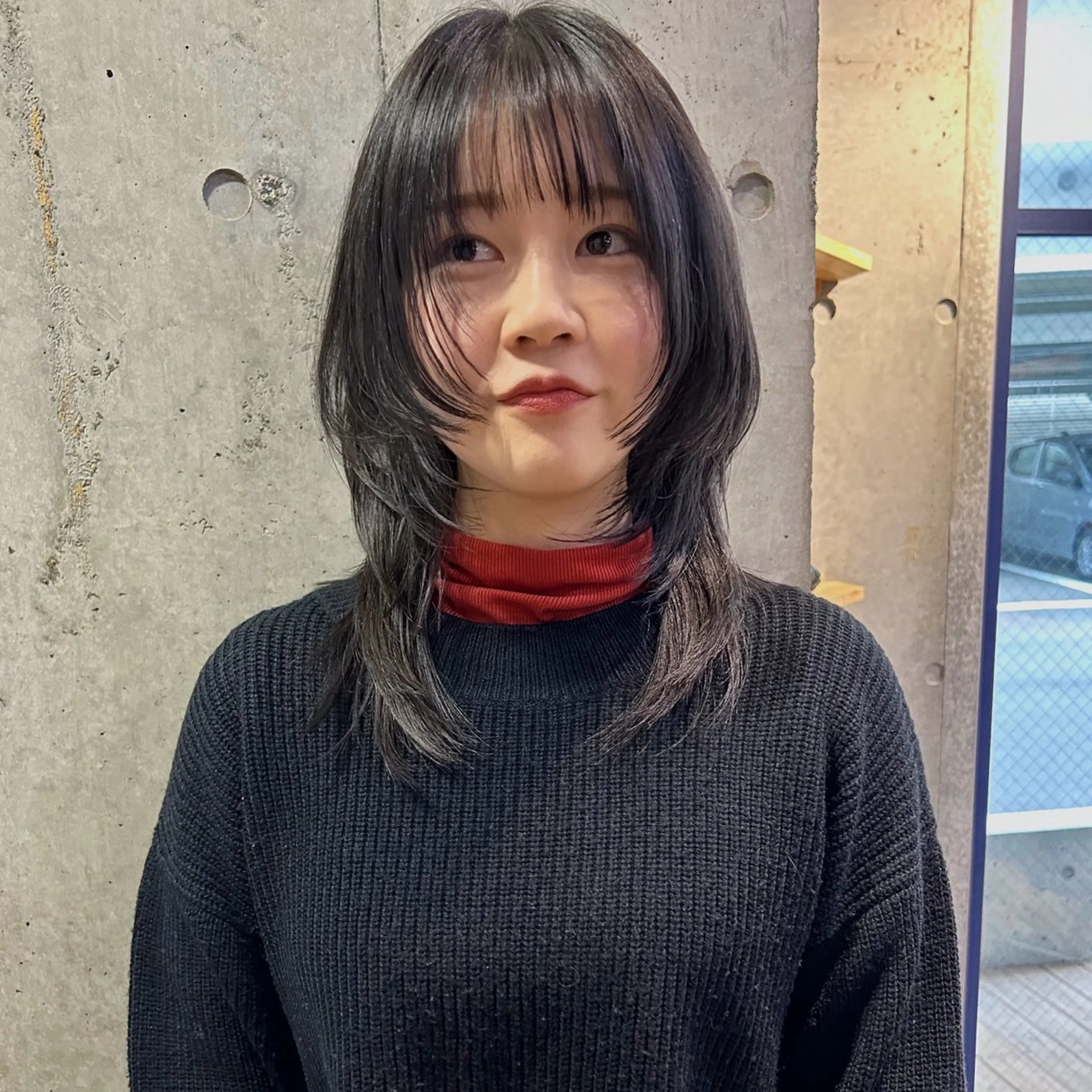 セミロング カラー くびれヘア ハイレイヤー レイヤーカット ウルフカット 鎌倉駅/髪質改善 ケラチン/RONUのヘアスタイル