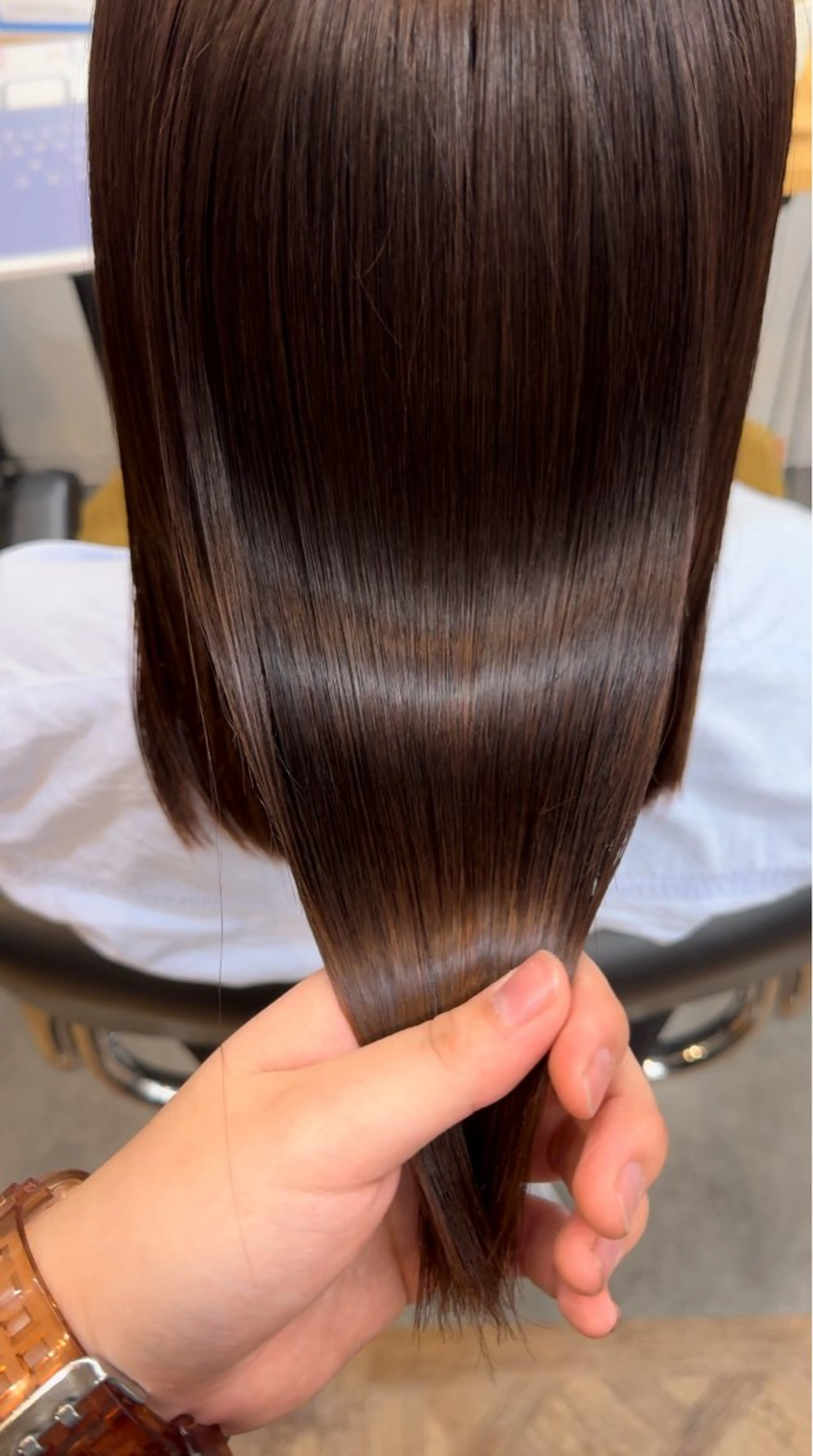 ミディアム 髪質改善 酸性ストレート カノエ博多ミスト店 /桃花のヘアスタイル