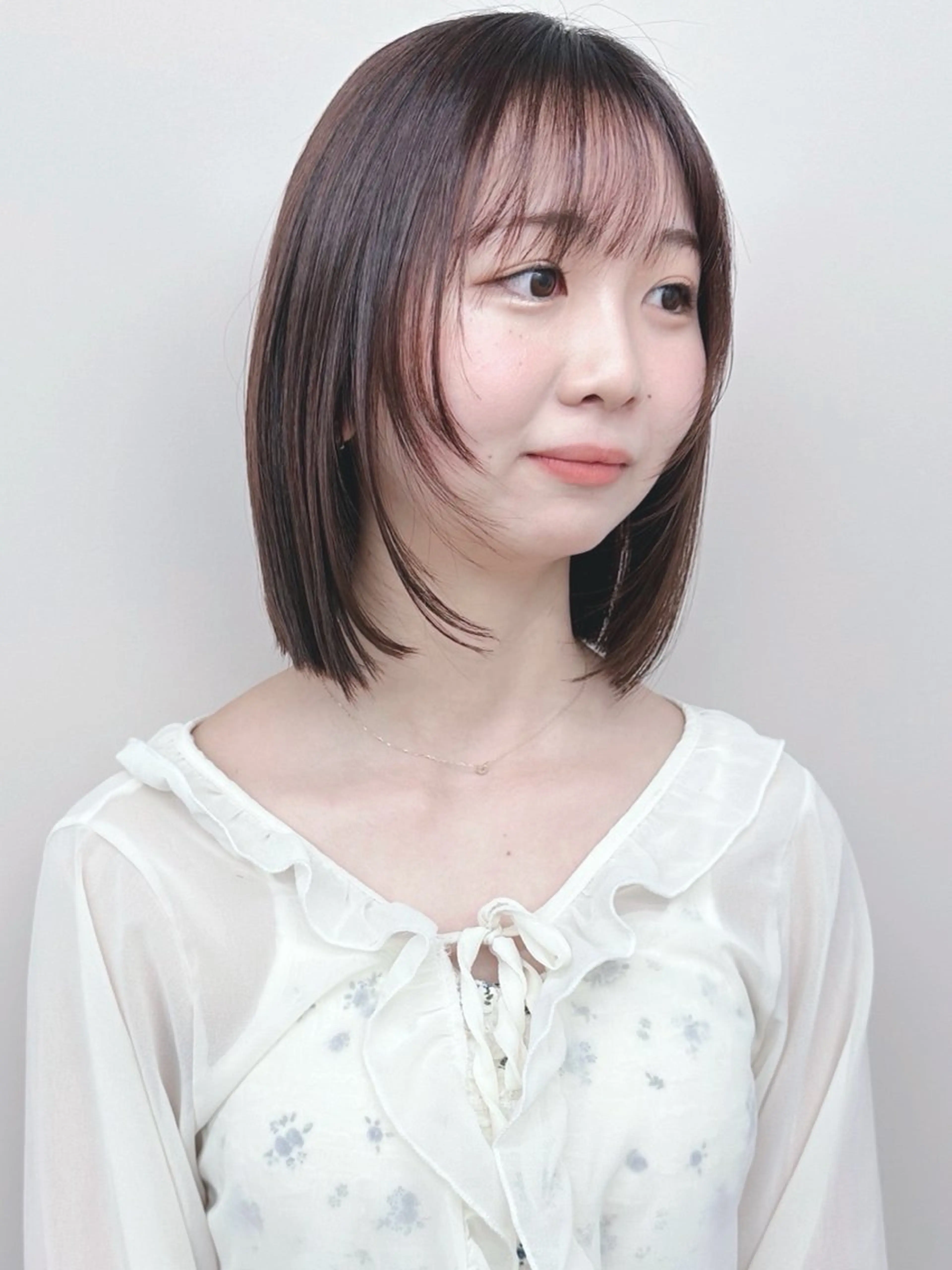 ミディアム カット 小顔ボブ/お悩み解決 /ボブパーマ/とういのヘアスタイル