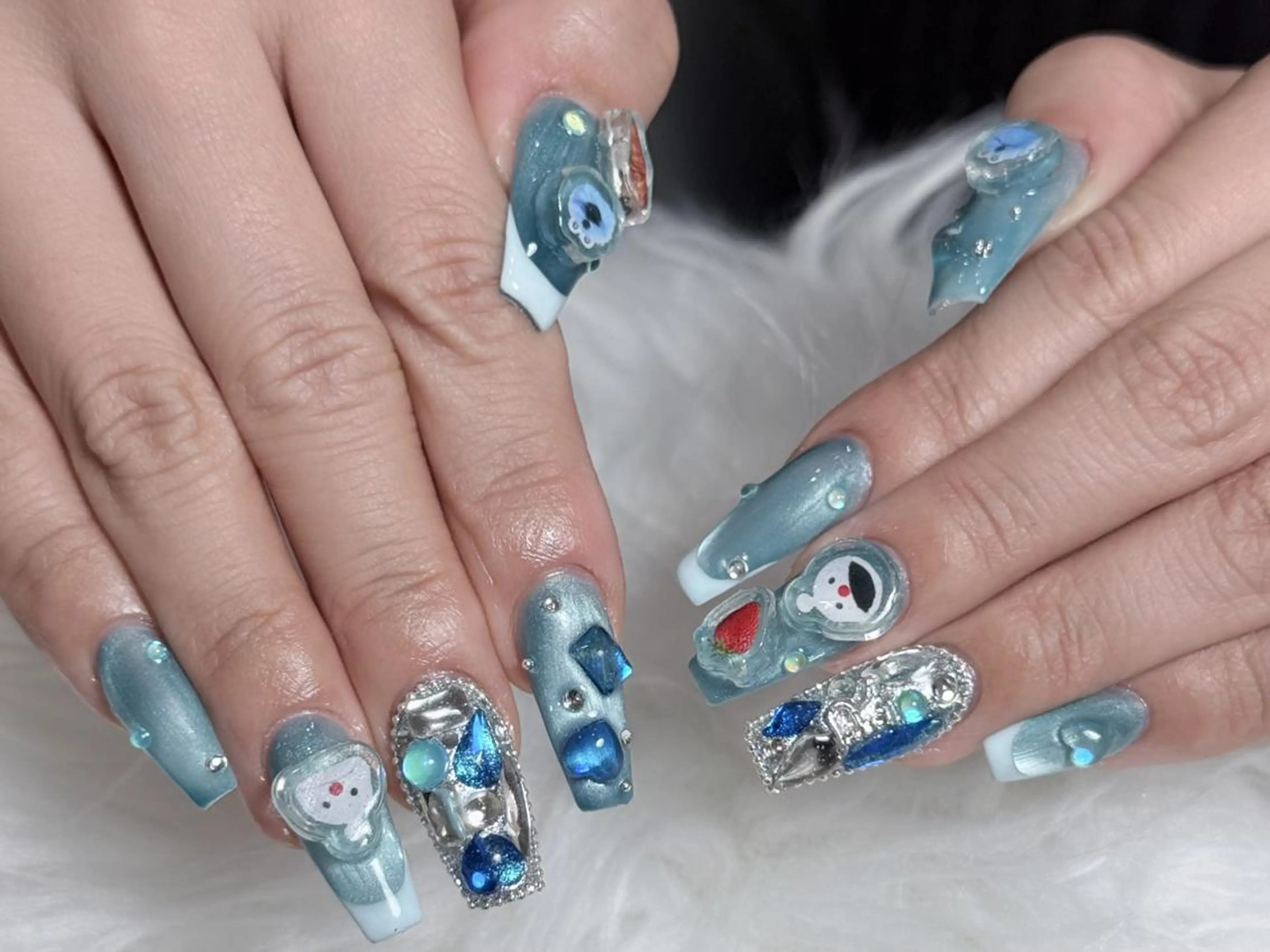 ネイル ボルドー チークネイル 長さ出し フレンチネイル ジェルネイル アンアンBelle Nail 池袋のネイルデザイン
