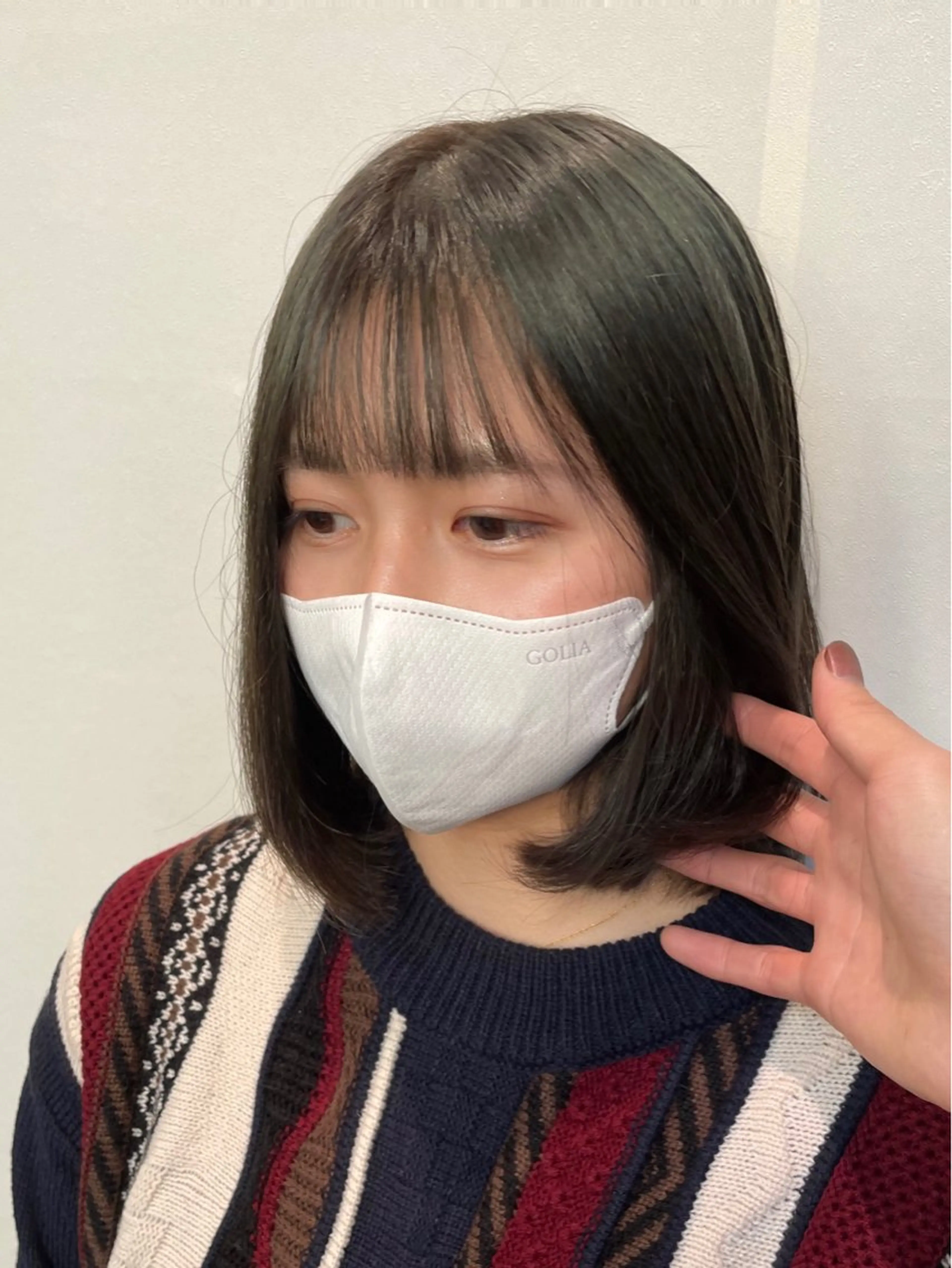 ミディアム カラー ヘアカラー トリートメント ren ボブロブ/ミディアムのヘアスタイル