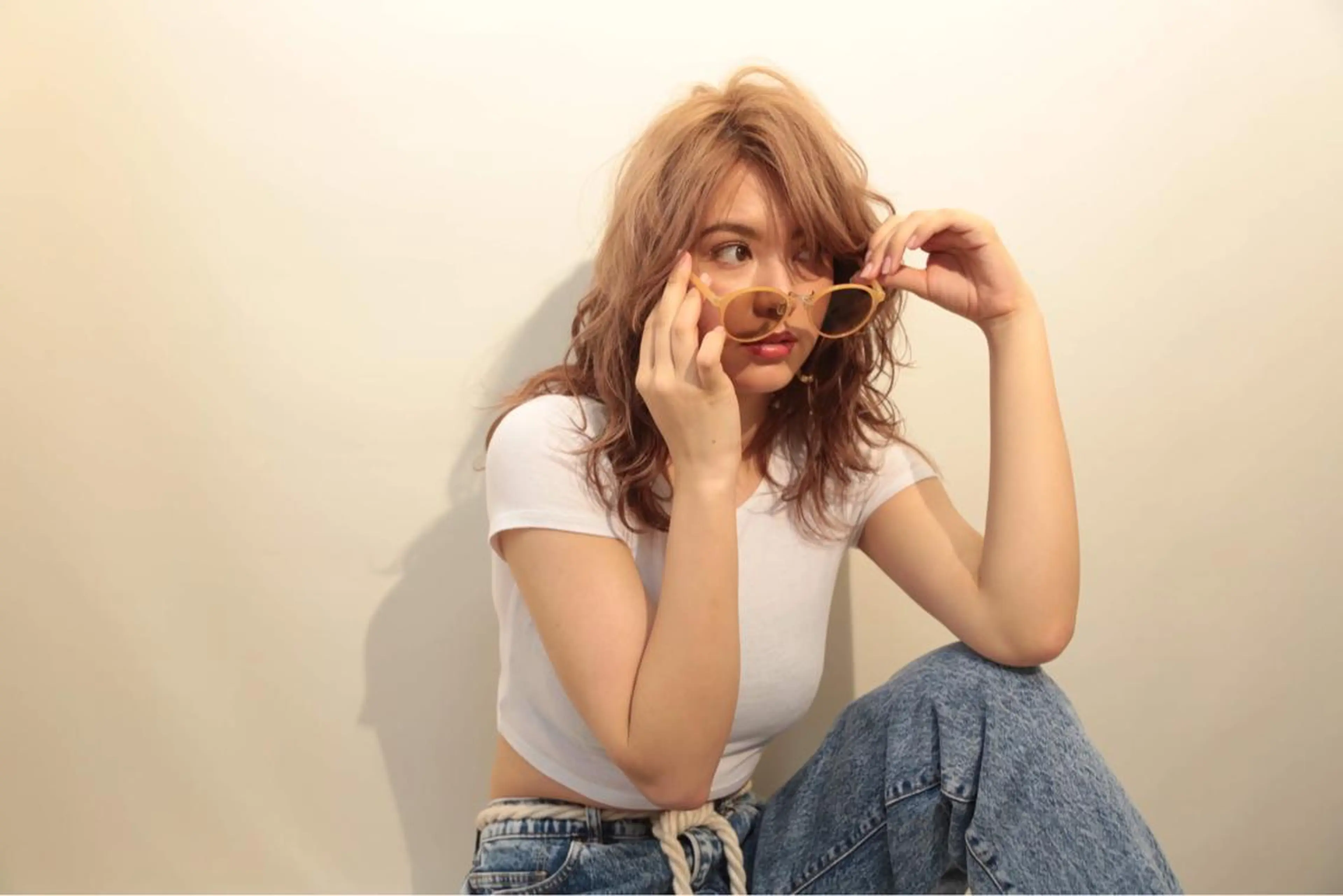 セミロング カラー パーマ ナガミネアリサ/ 学芸大学/海外ヘアのヘアスタイル