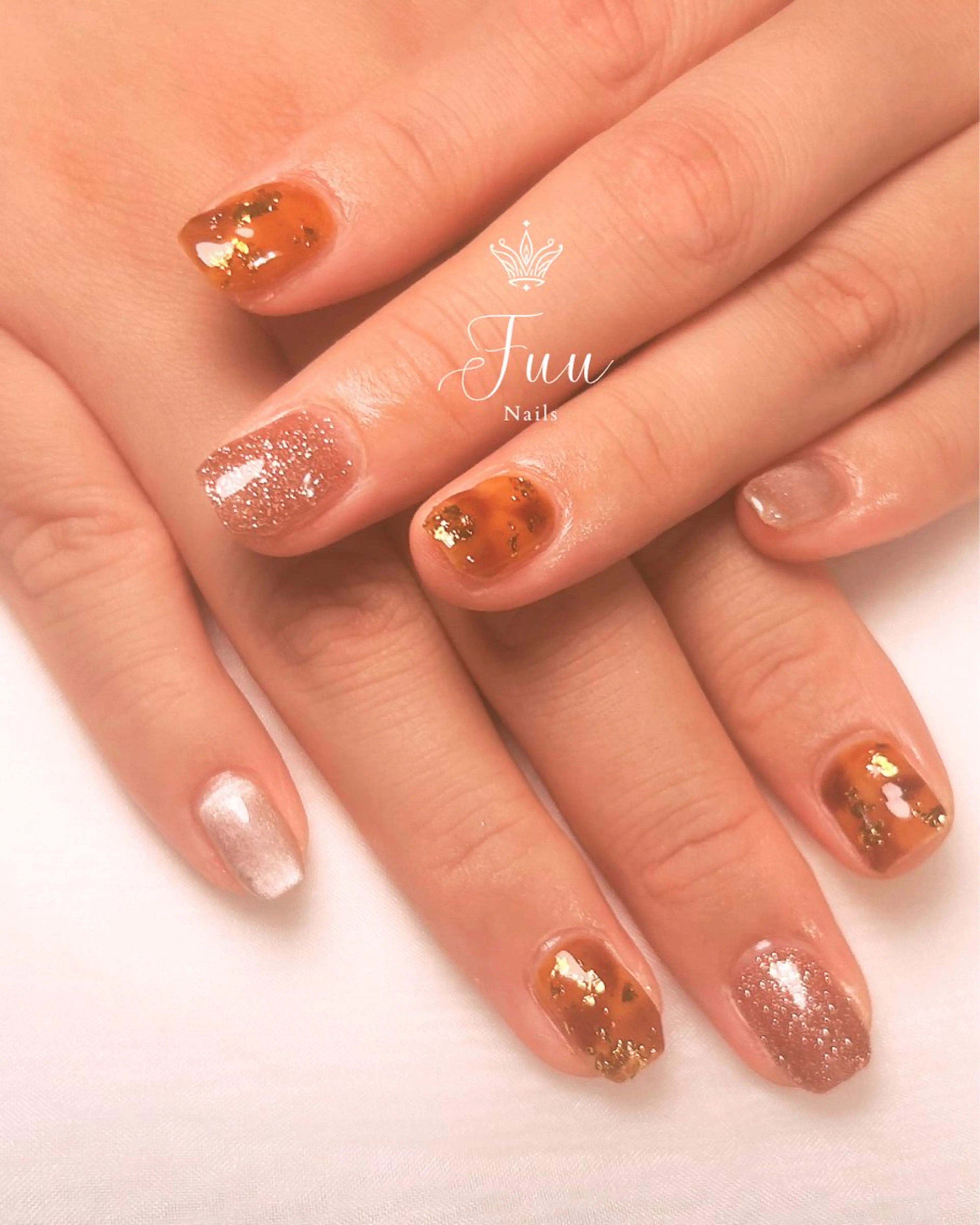 ネイル べっ甲ネイル ワンカラーネイル シンプルネイル 冬ネイル 犬のいるネイルサロン Fuu nailsのネイルデザイン