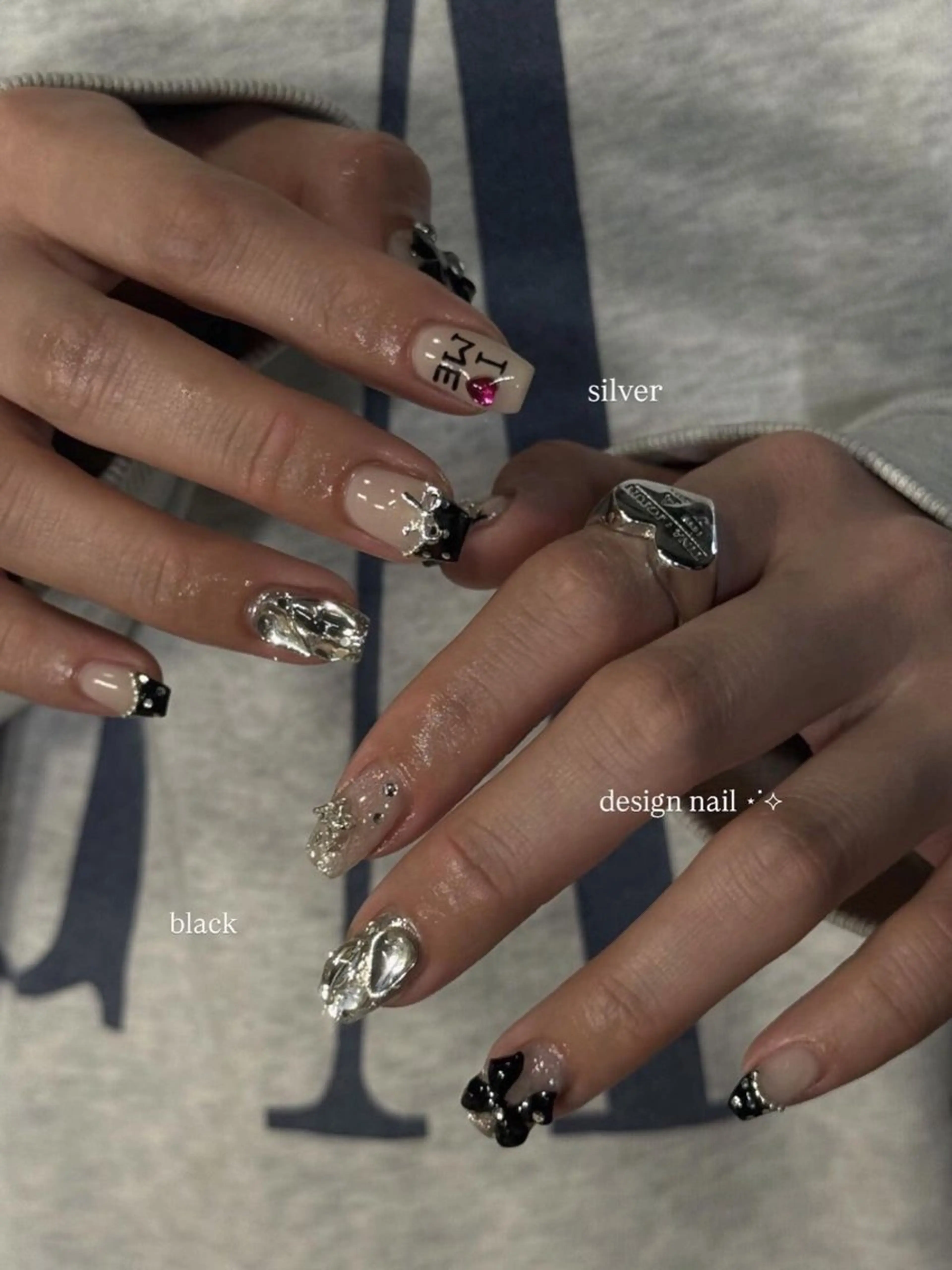 ネイル グラデーション ラメ(グリッター) マグネットネイル ミラーネイル ニュアンスネイル ハンドネイル Lumi de nailsのネイルデザイン