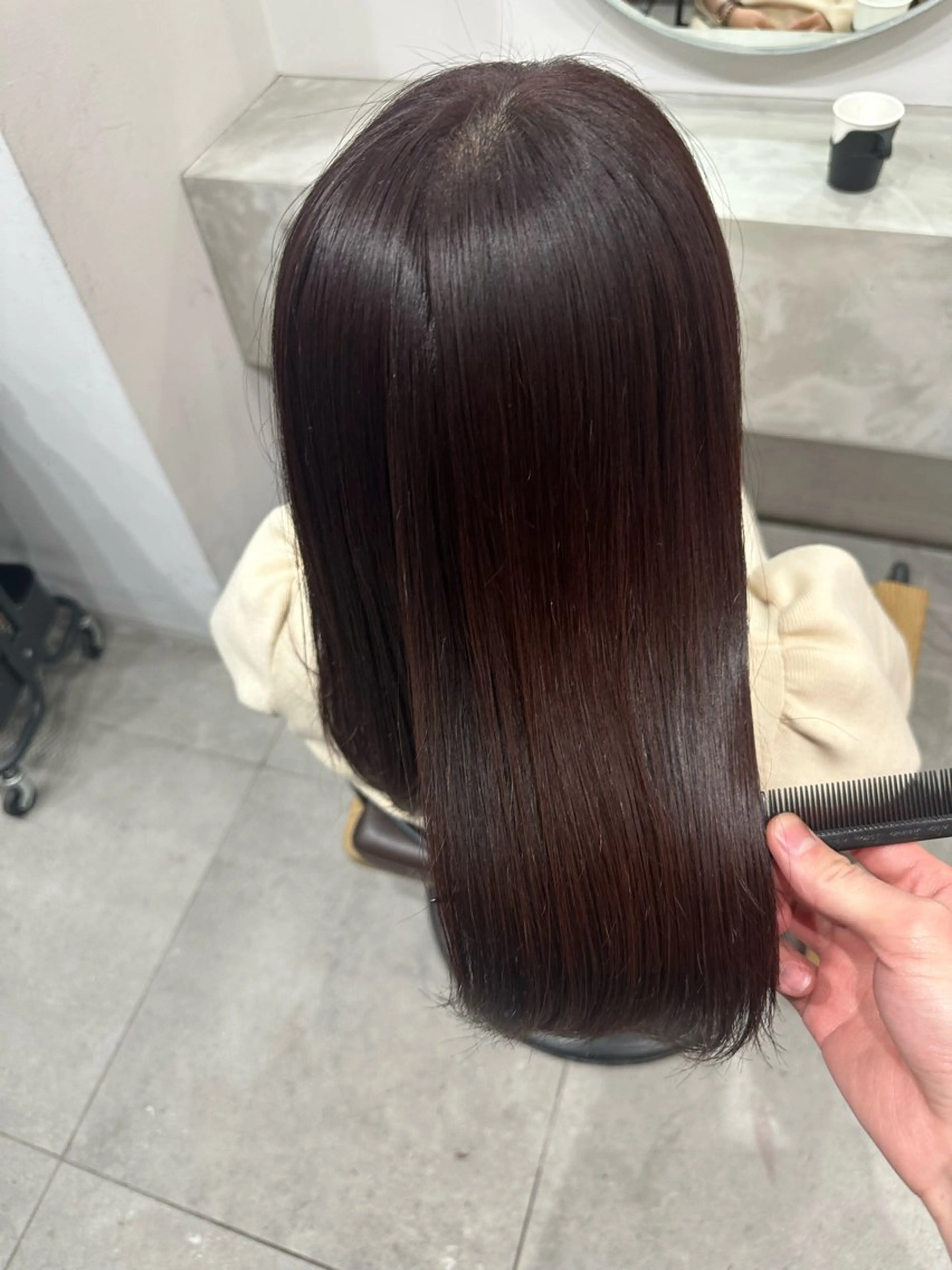 カラー ブラウンカラー ピンクカラー ヘアカラー トリートメント シガ ミクトのヘアスタイル