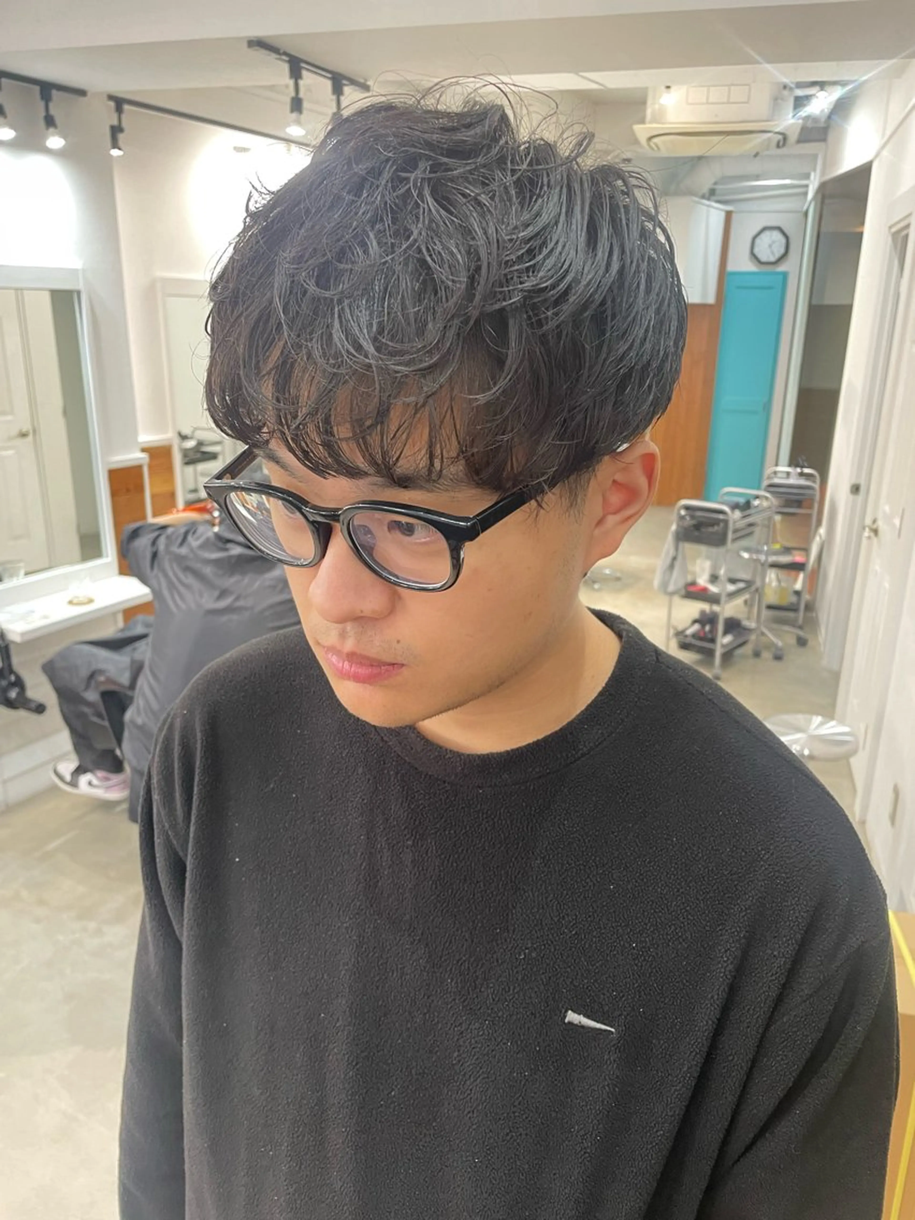 ミディアム パーマ メンズ 韓国ヘア/wカラー レイヤー/RIN🎀のヘアスタイル