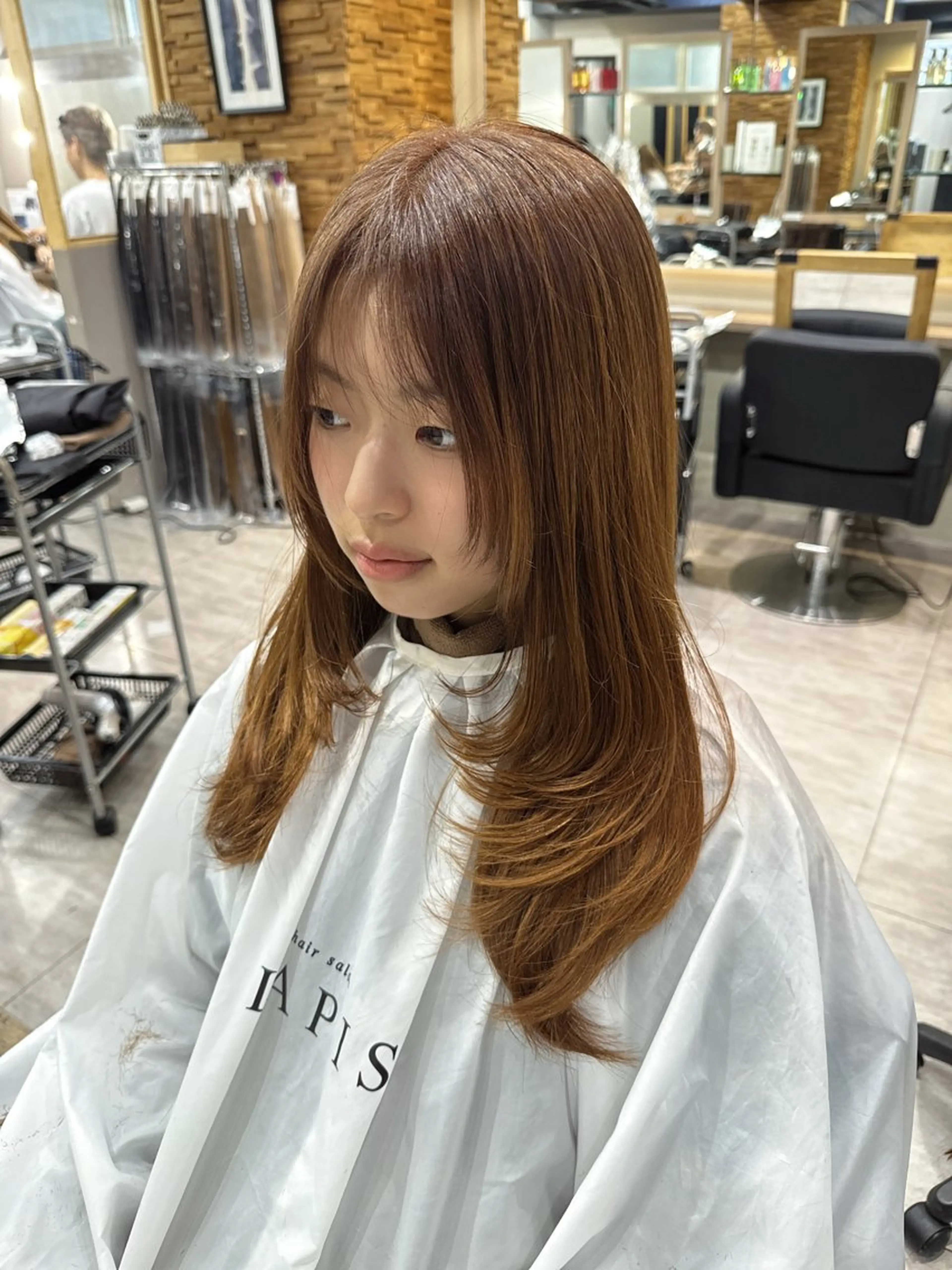 ロング カラー レイヤーカット カット ヘアカラー ハイトーン/エクステ 横浜/RIEのヘアスタイル