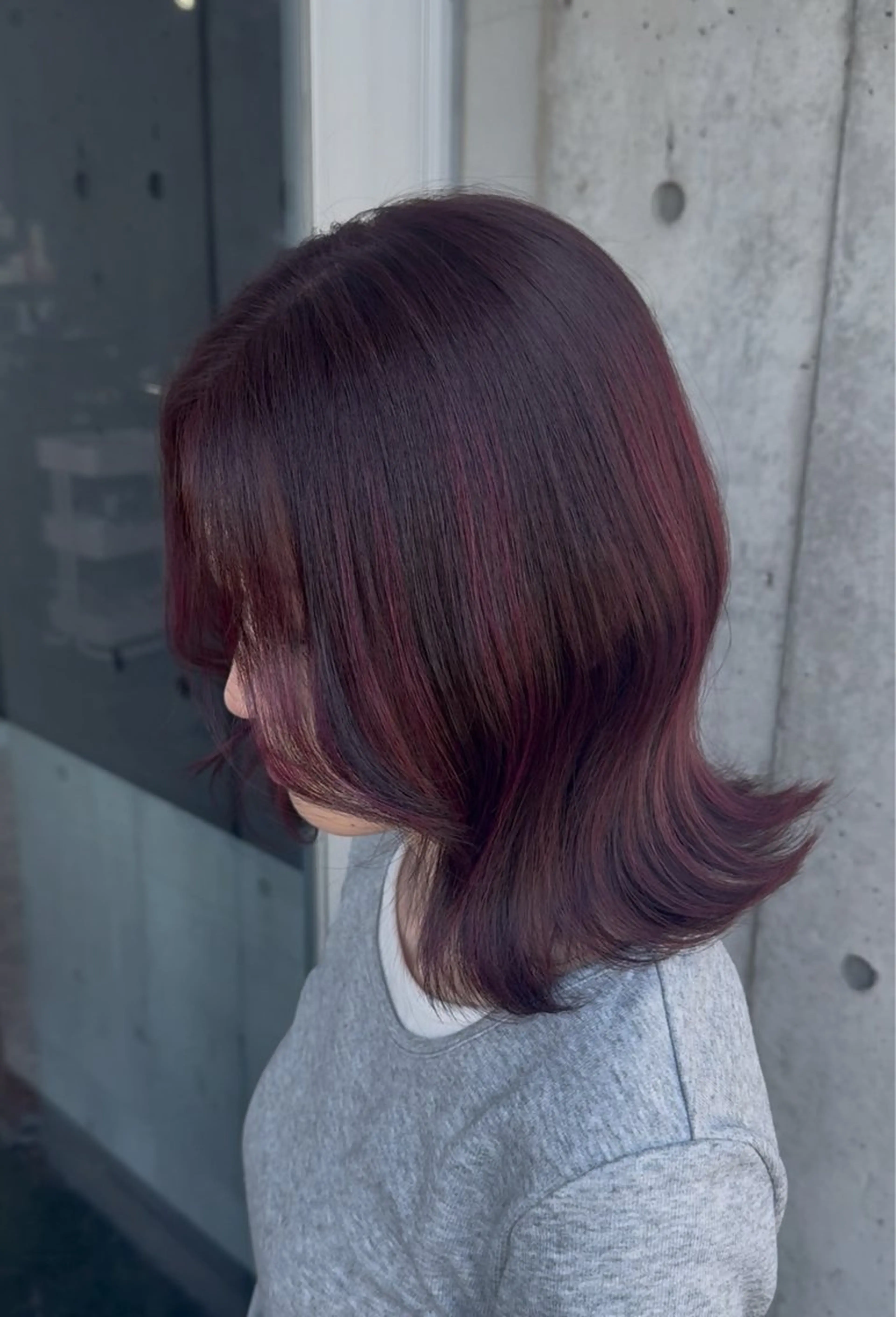 ミディアム ハイライト ヘアカラー 五味 亜有里のヘアスタイル