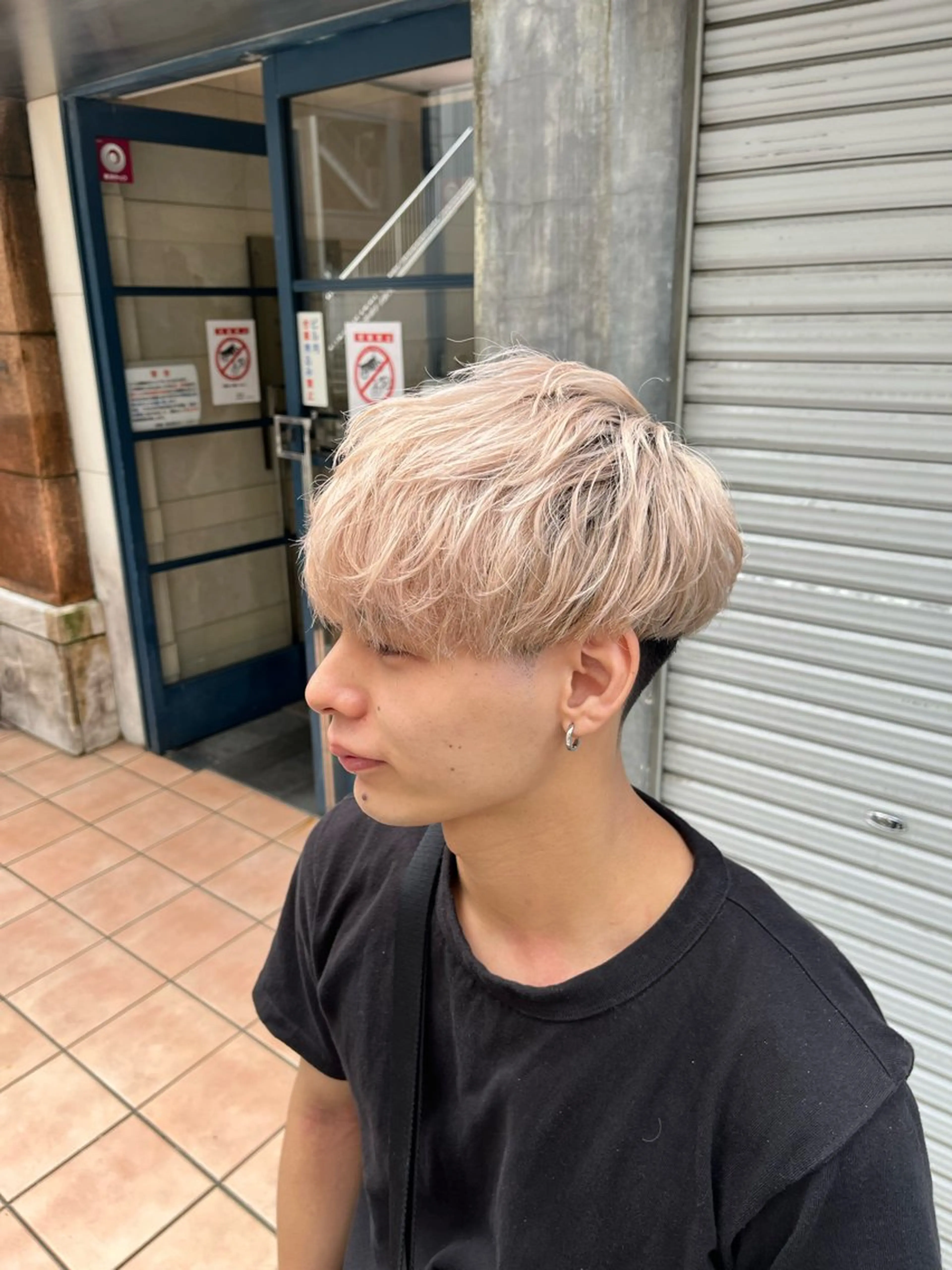 ショート メンズ ⚡メンズパーマフ ェードカットTomyのヘアスタイル