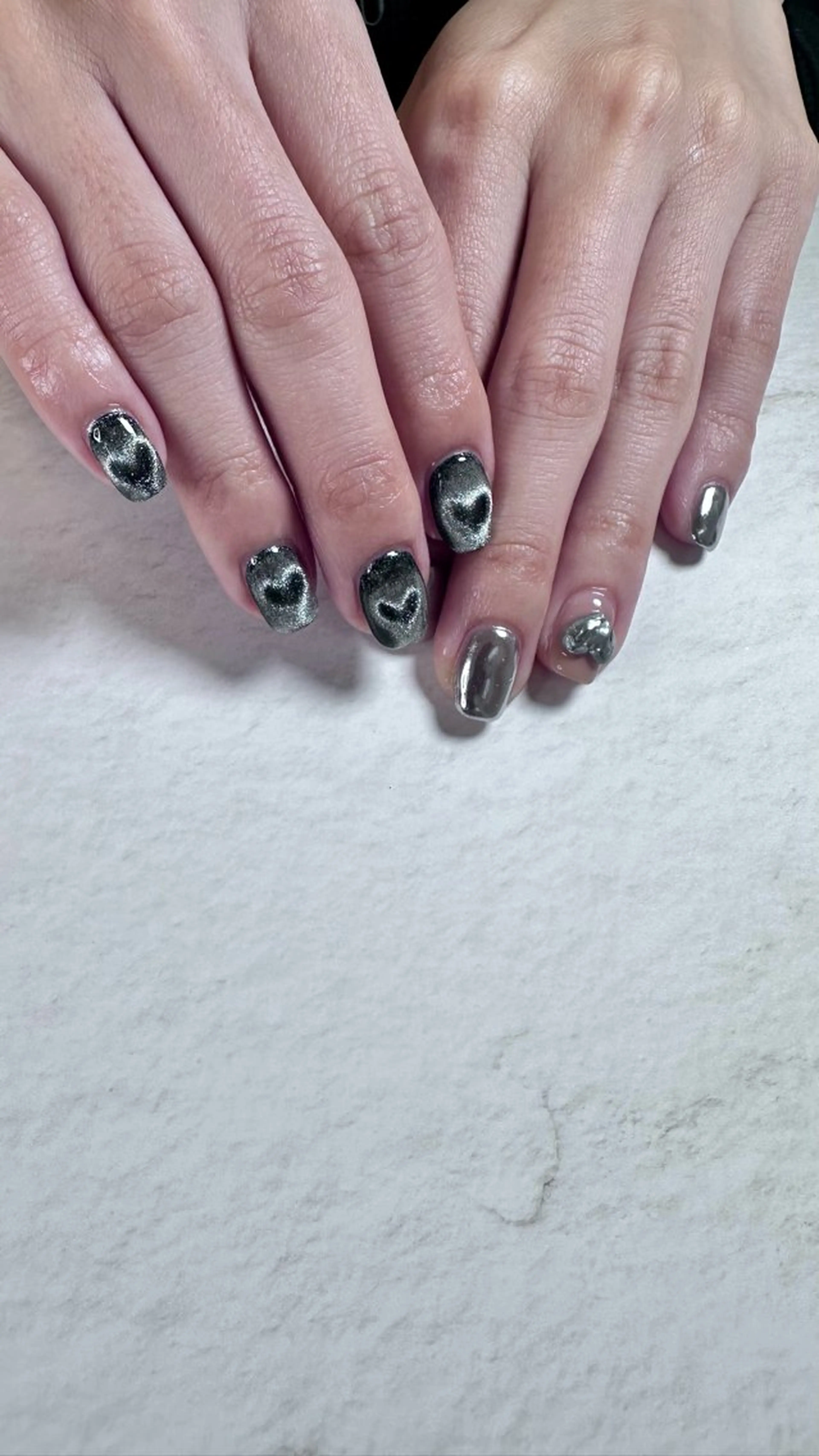 ネイル ハート マグネットネイル ハンドネイル ハンドケア Atelier Ariのネイルデザイン