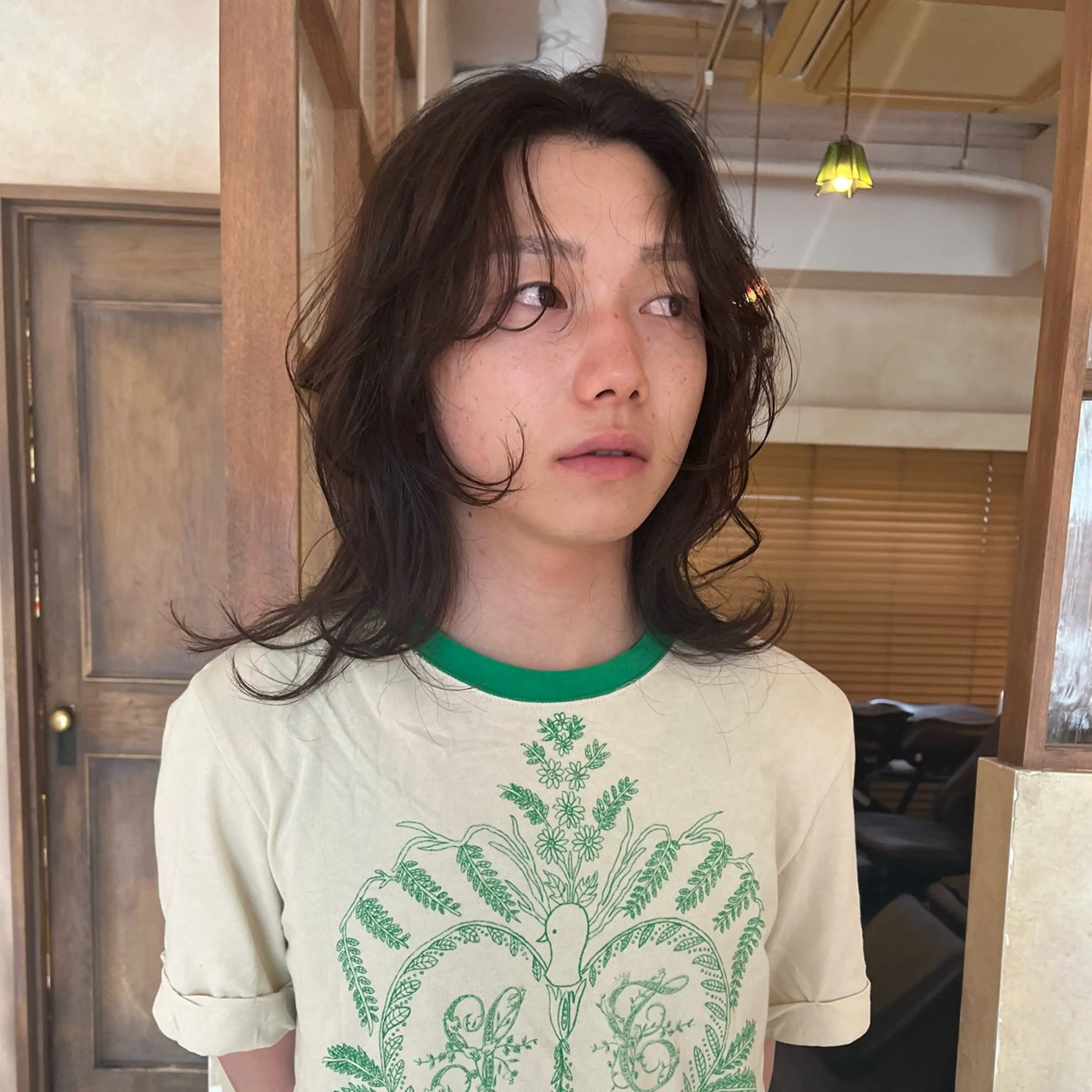 ロング カラー パーマ メンズ レイヤーカット ロング カット ヘアカラー 🌿‬ナチュラルヘア /パーマ/蒼真🍃のヘアスタイル