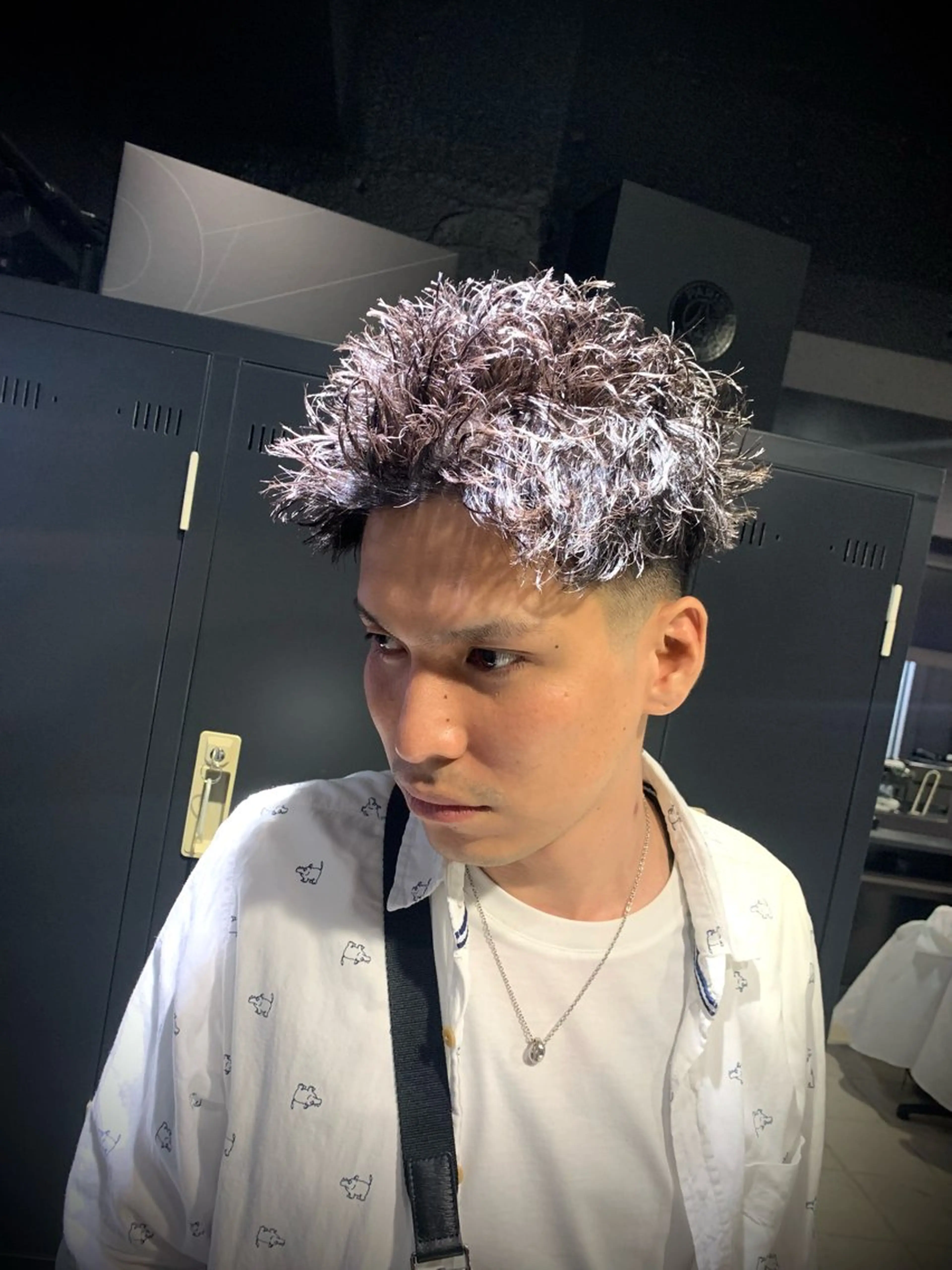 ショート メンズ カット パーマ トリートメント ヘアセット メンズパーマ/難波/ 心斎橋　室園亮佑のヘアスタイル