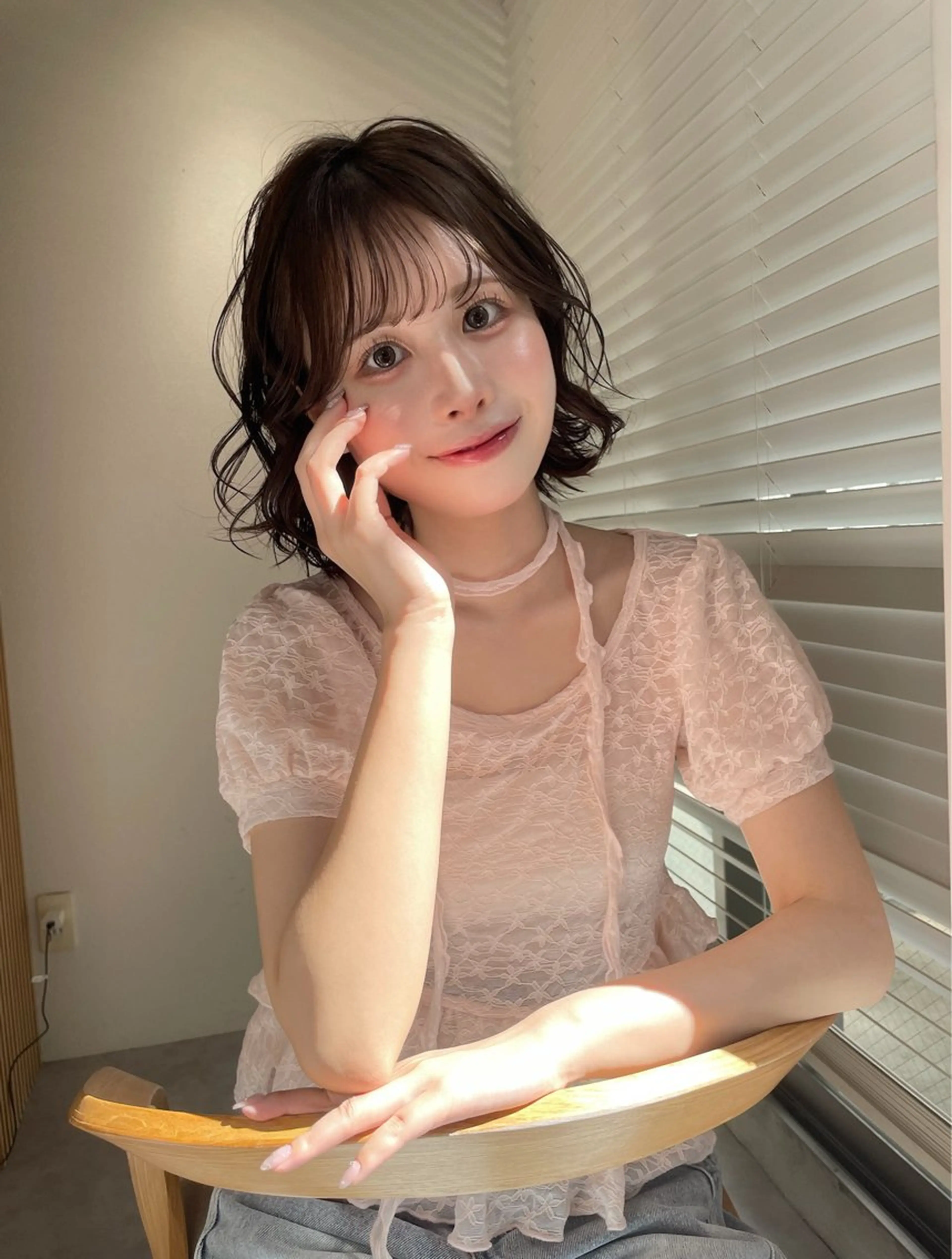 カラー パーマ レイヤー/暖色カラー /パーマ/落合 歩夢のヘアスタイル