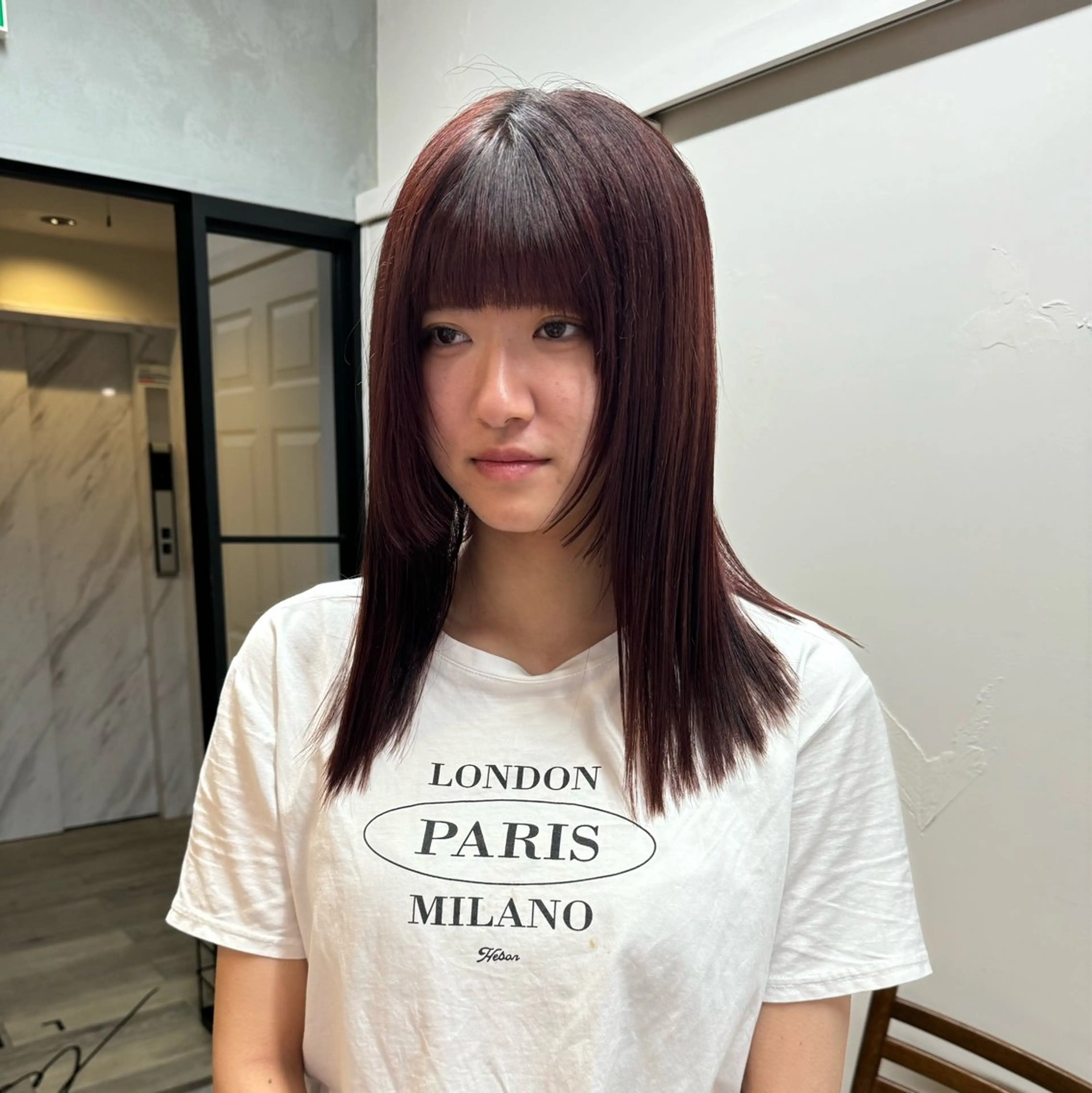 セミロング ピンクブラウン ヘアカラー 透明感カラー ☆akoのヘアスタイル