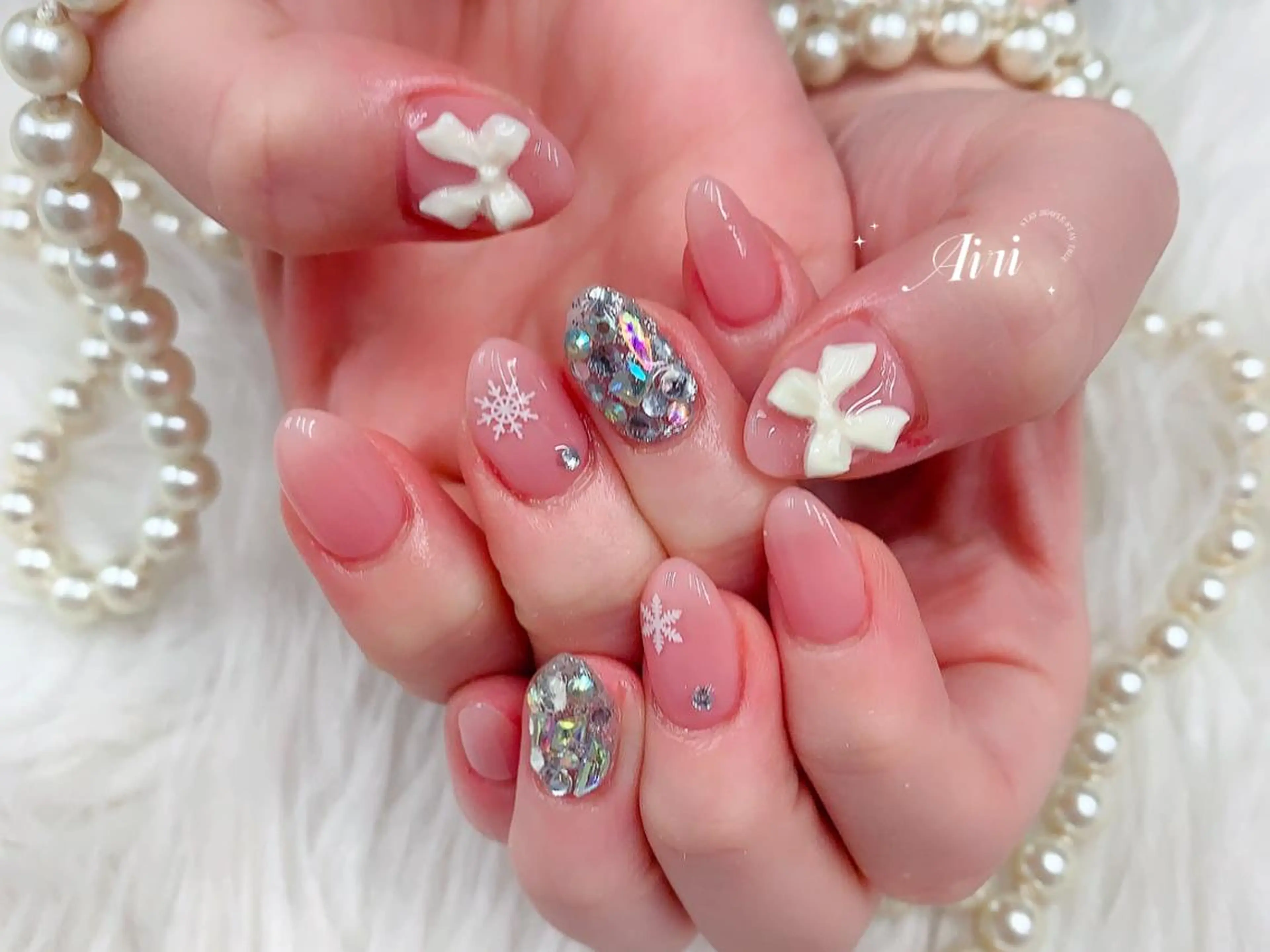 ネイル ネイルサロンAiri 長さ出し·シンプルのネイルデザイン