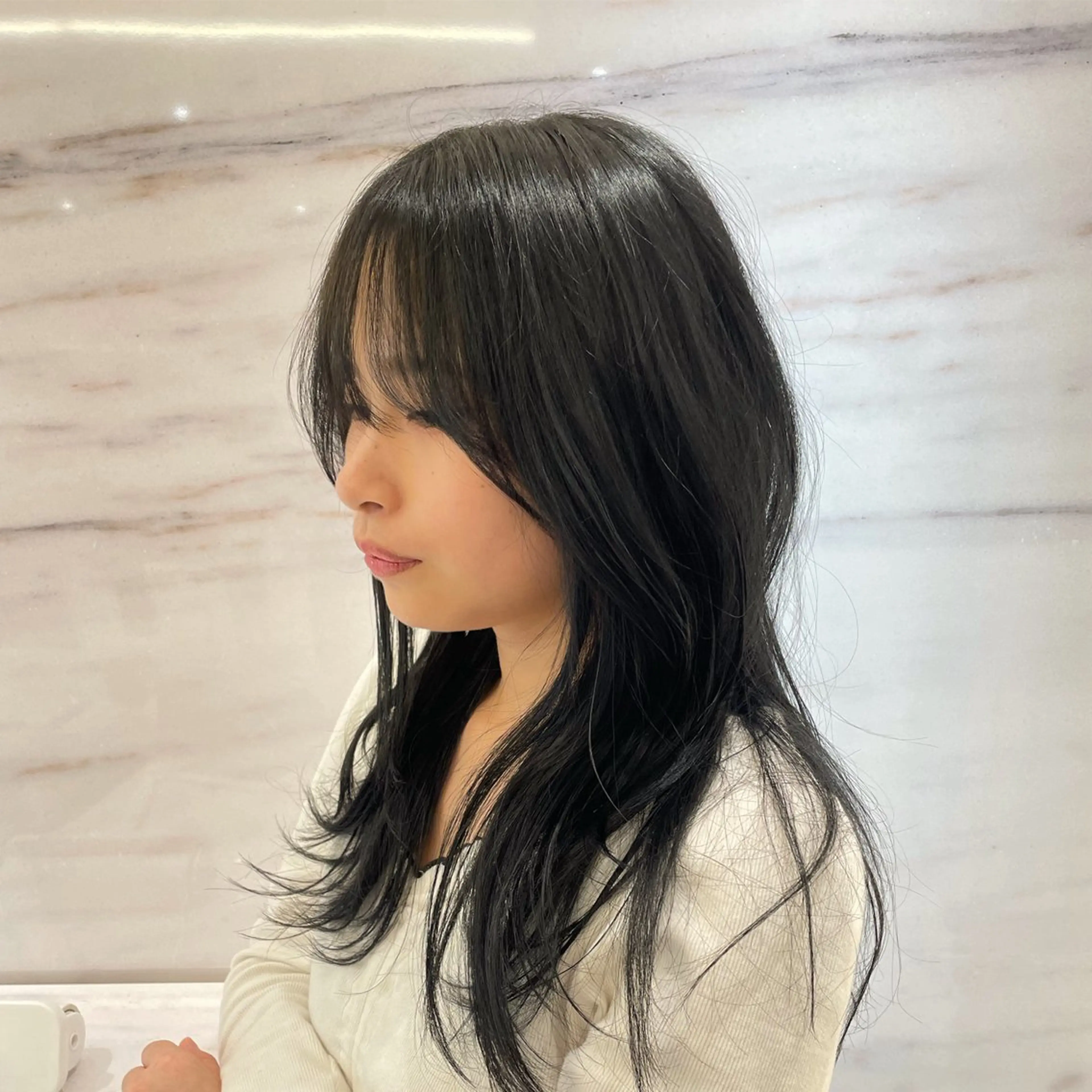 ロング ケアカラー ハッシュカット 髪質改善 韓国風ヘア レイヤーカット ヘアカラー トリートメント ショートモデル募集 エクステ専門店まりこのその他イメージ