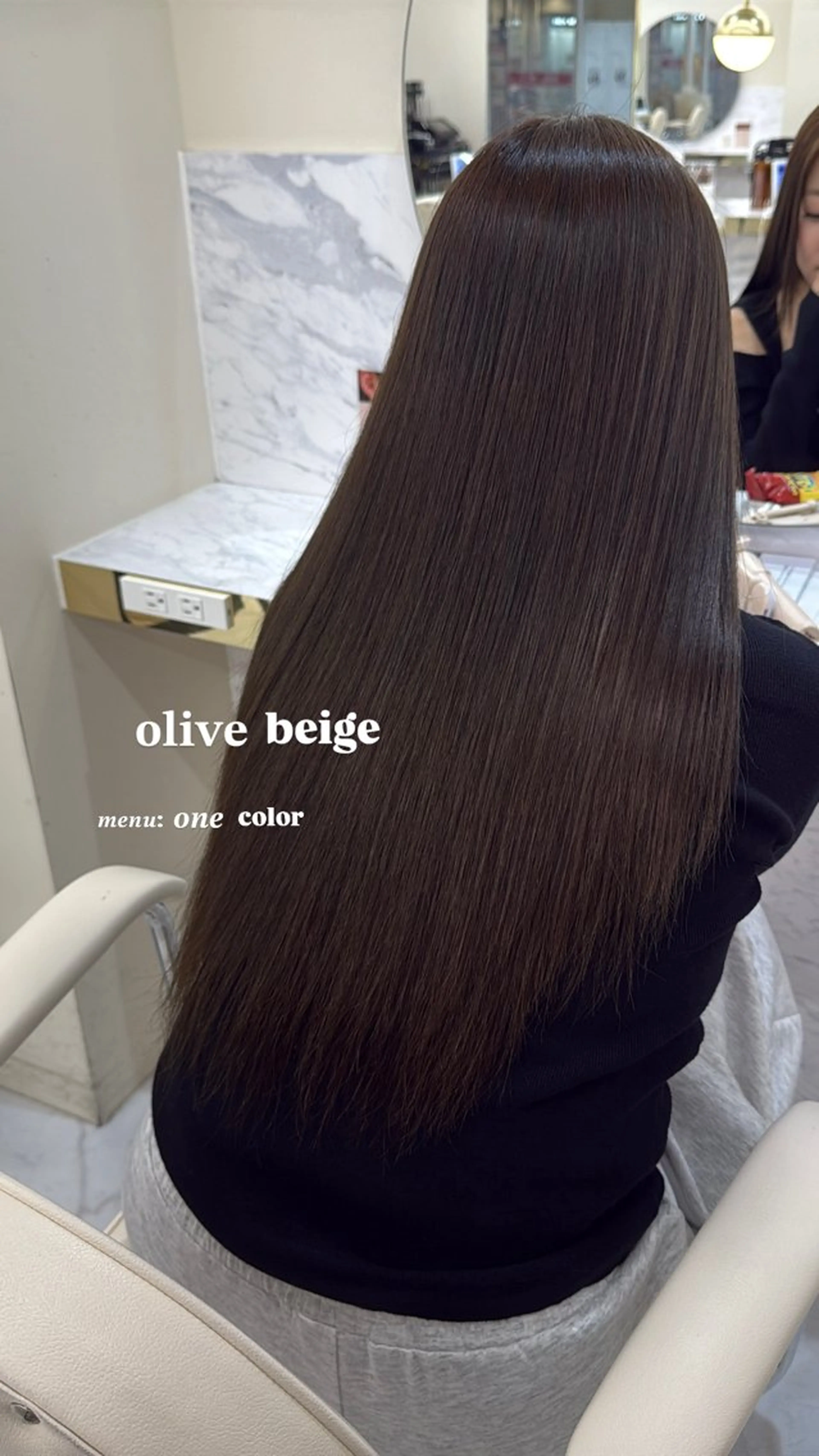 ロング カラー ベージュカラー オリーブベージュ ワンホン×髪質改善 つのーか🩶‪🫧のヘアスタイル