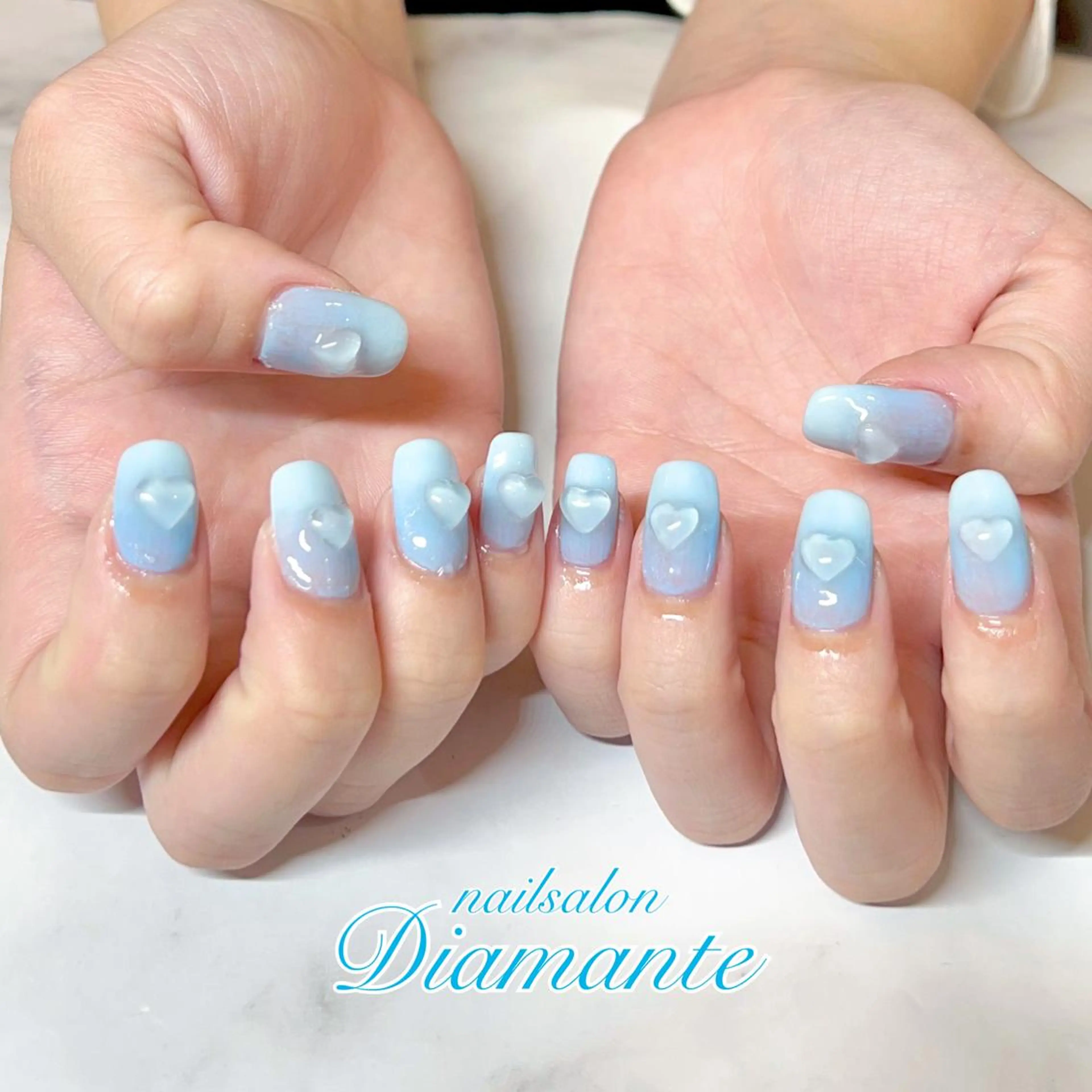 ネイル ブルー ピンク UVネイル ディアマンテ𓏸𓈒 フェイシャル/ネイルのエステ・リラクイメージ