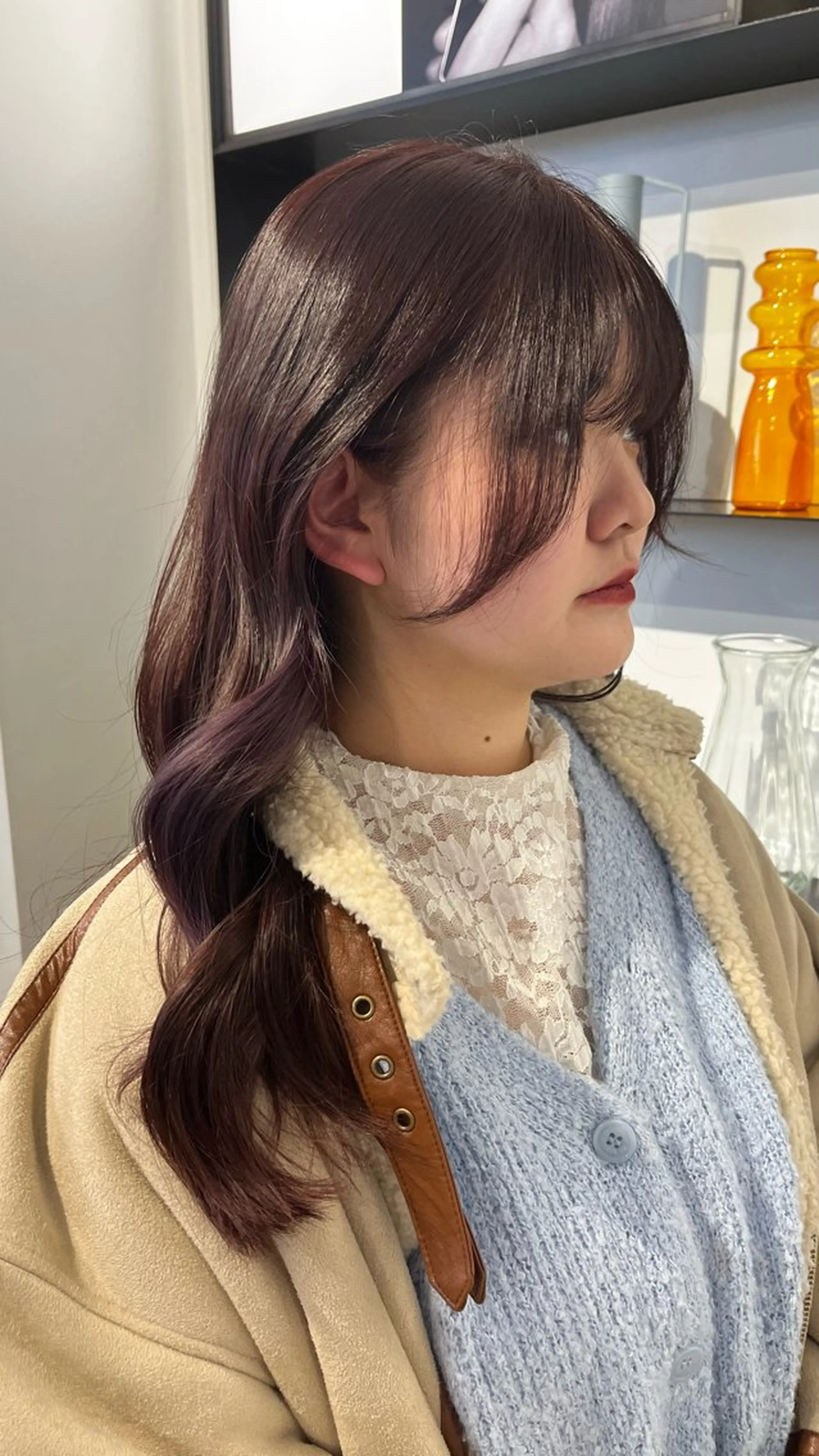 ロング カラー ヘアカラー メンズパーマ/ メッシュ📍ﾕﾘのヘアスタイル