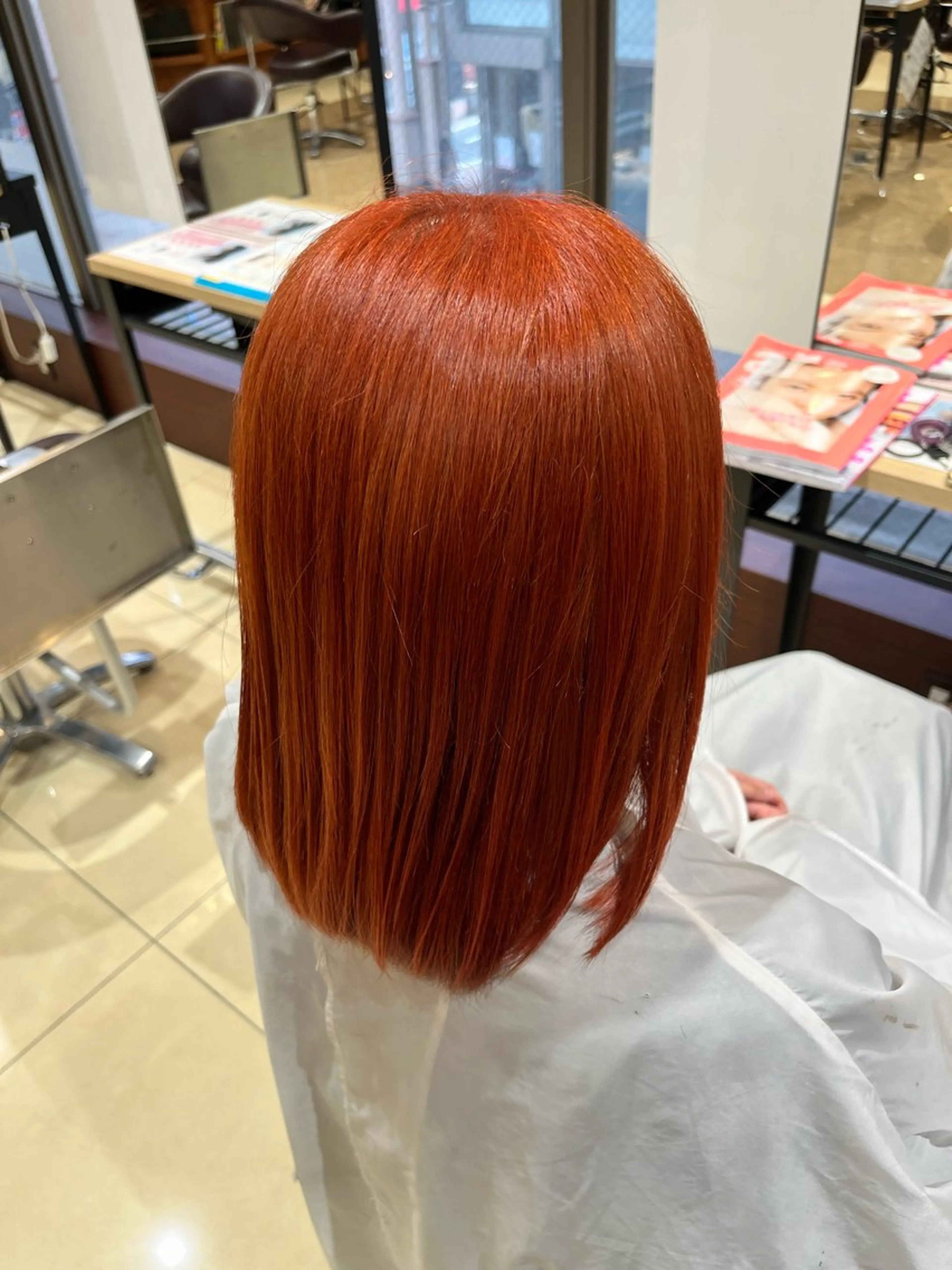 カラー ブリーチ オレンジ ヘアカラー ハイトーンカラー🎀 はなえのヘアスタイル