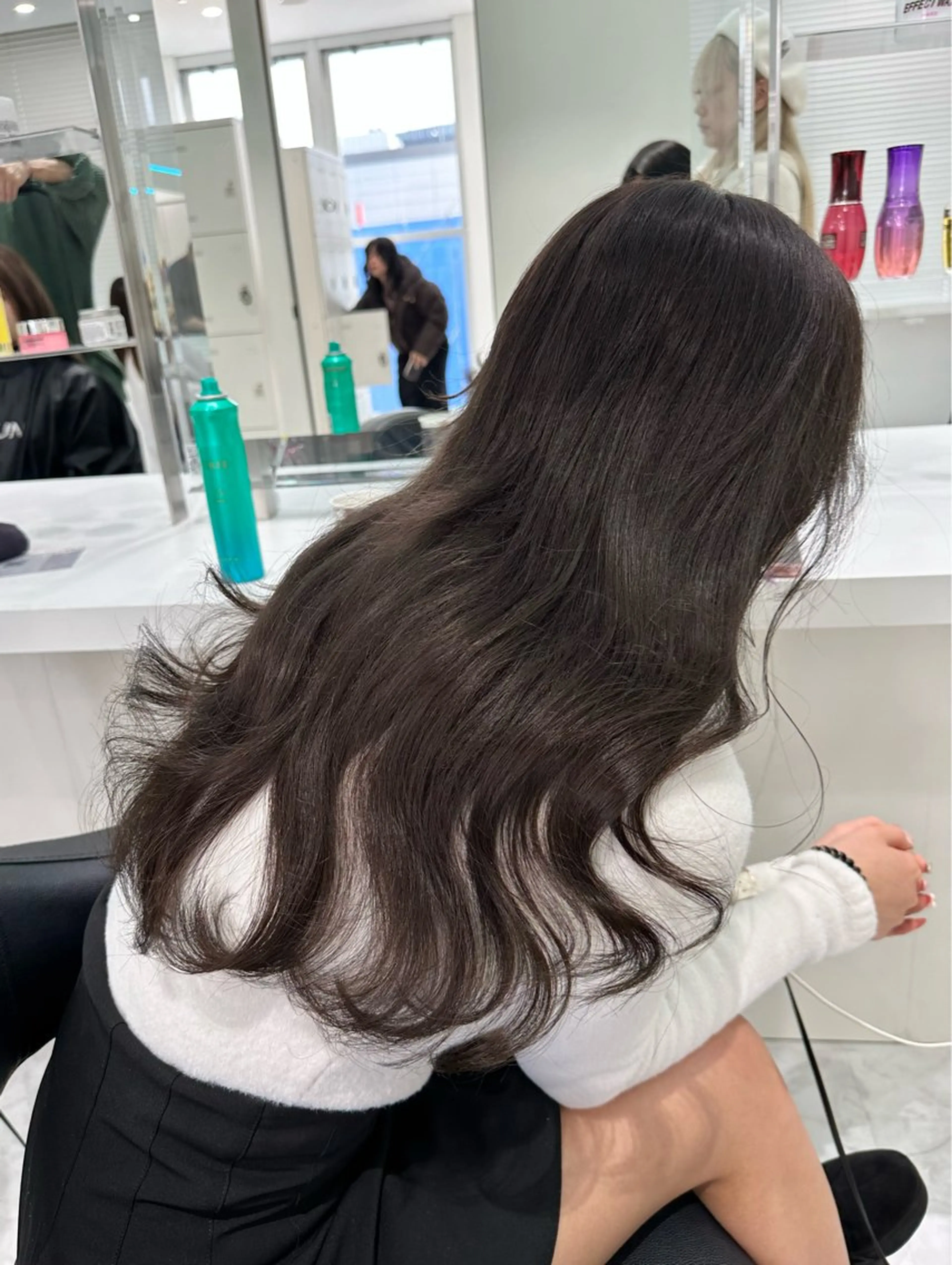 ロング カラー カット ヘアカラー トリートメント ヘッドスパ ヘアセット ♡上品韓国髪♡ブラ ウン/SAYATOのヘアスタイル