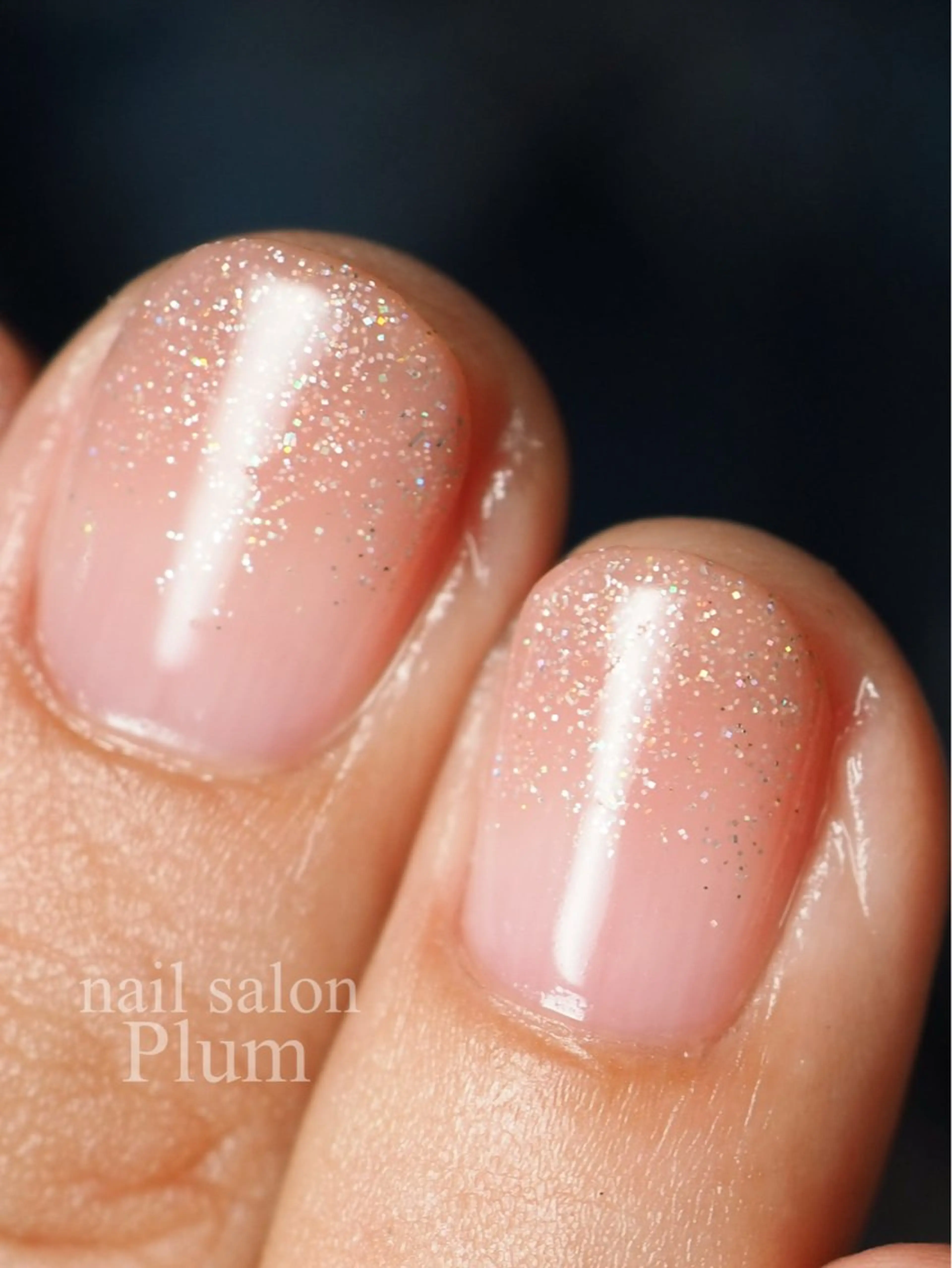 ネイル グラデーション ラメ(グリッター) ラメグラデーション ハンドネイル Plum Kanaのネイルデザイン