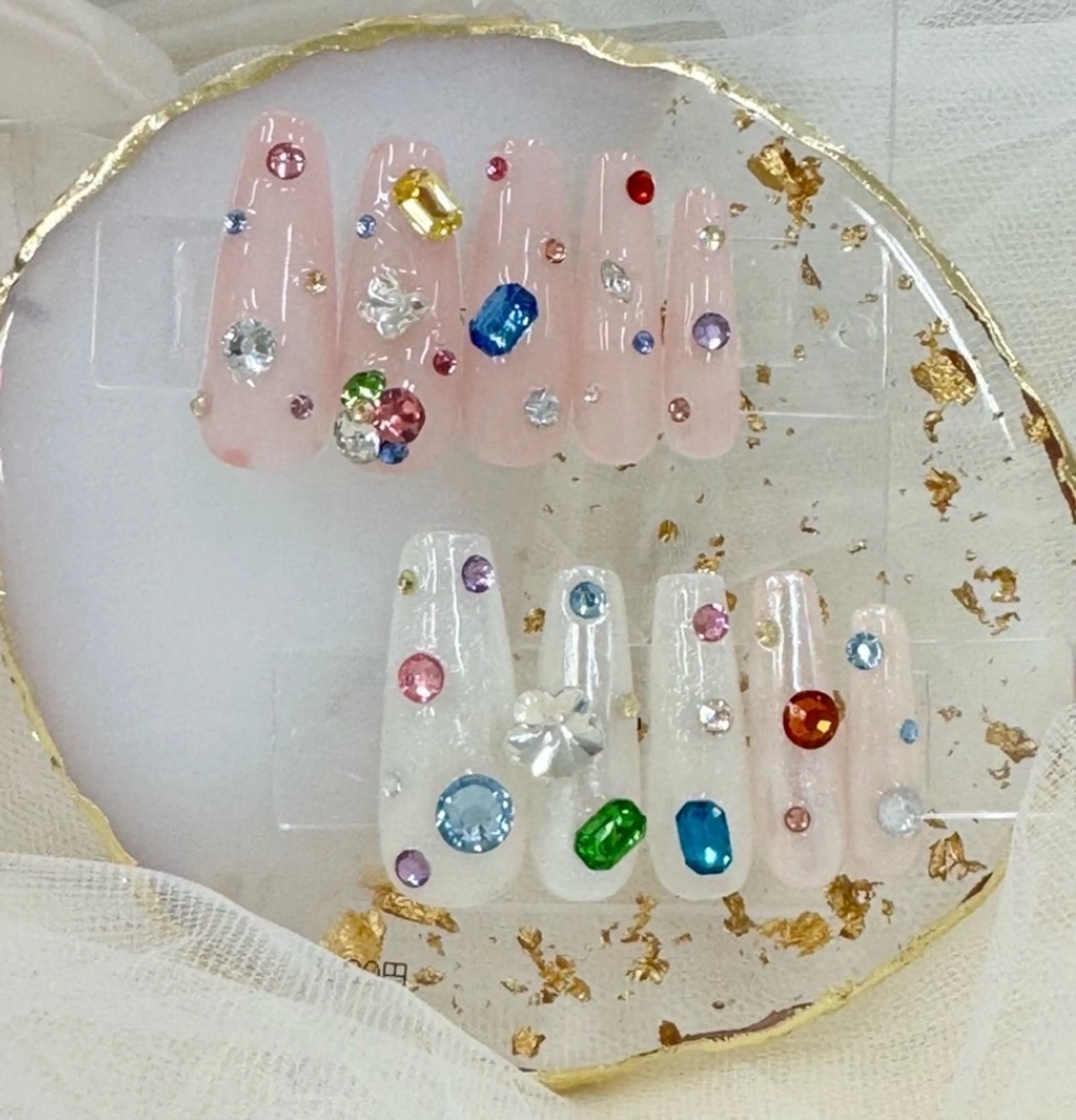 ネイル フレンチネイル ジェルネイル ガラスフレンチ キラキラネイル マグネットネイル Queeens nailのネイルデザイン