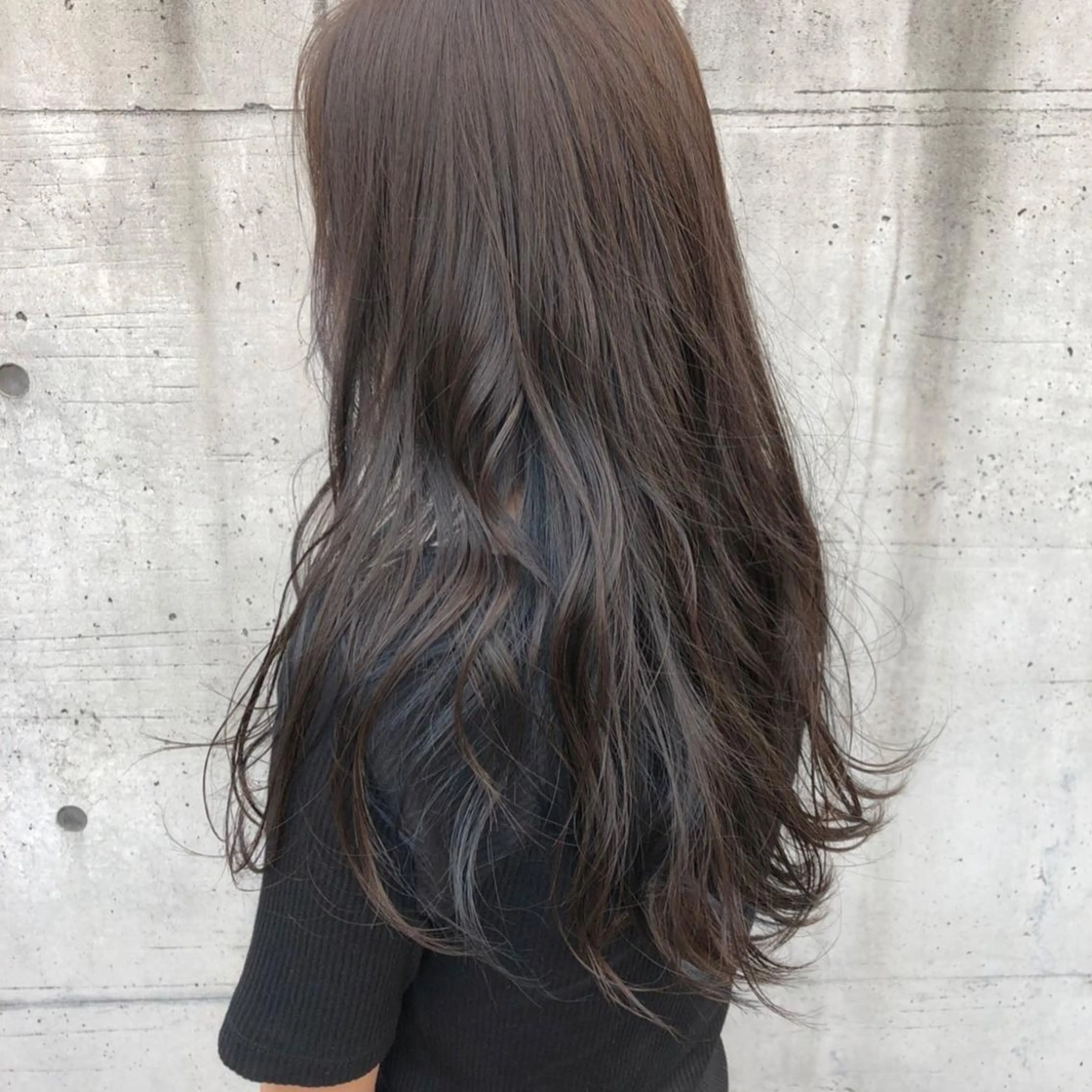 ロング カラー ブルーカラー インナーカラー ネイビーカラー マンツーマン美容師 立川　♡MIHO♡のヘアスタイル