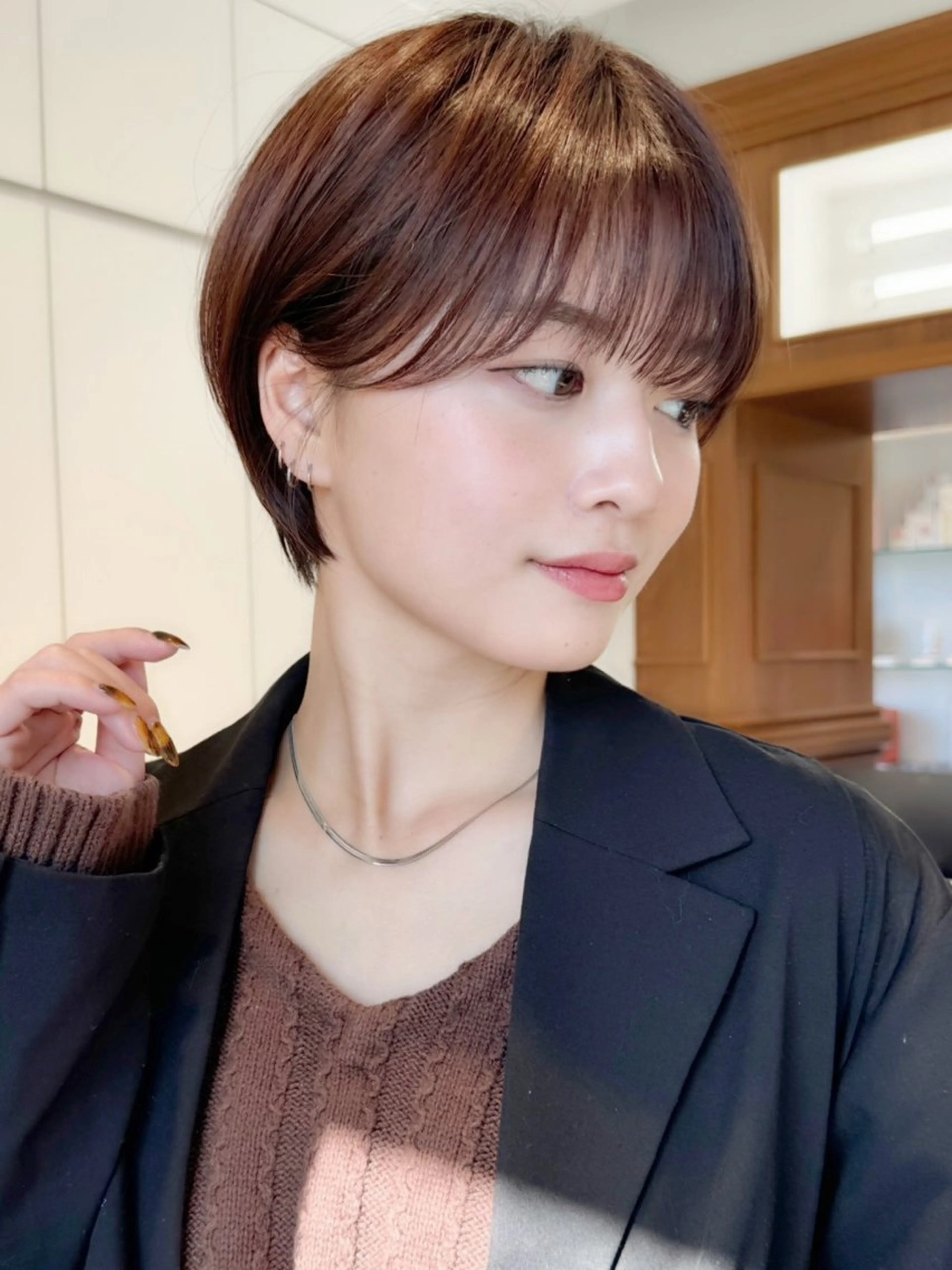 ショート カラー ショートボブ 丸みショート ボブ 似合わせカット ショートヘア カット ヘアカラー トリートメント ショート/ボブ/パー マ原宿🪷Akinaのヘアスタイル