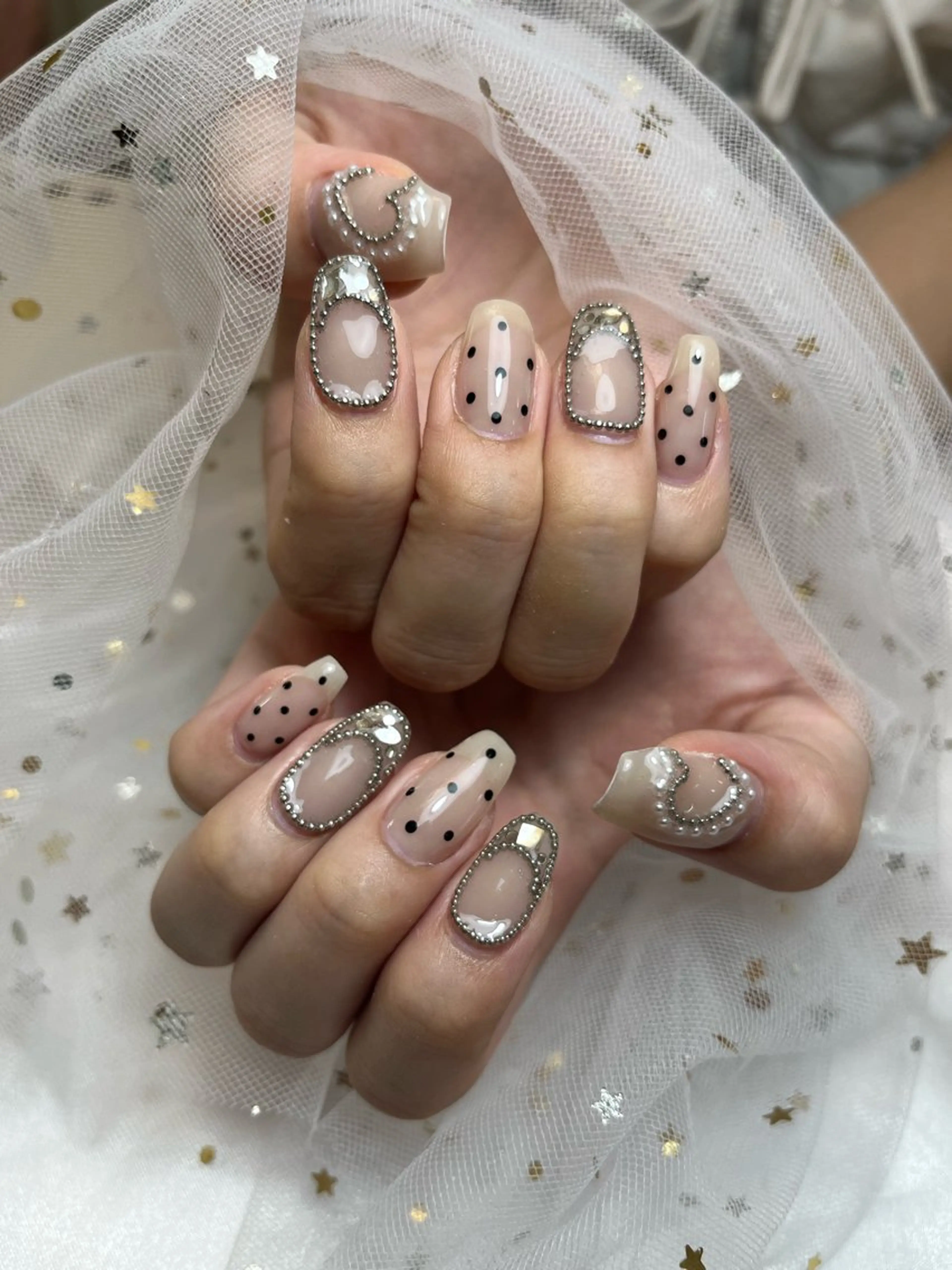 💫お得✨【チップ長さ出し】 持ち込みデザイン🎀120分時間内パーツ(¥500以内)スートン、シールやり放題の写真