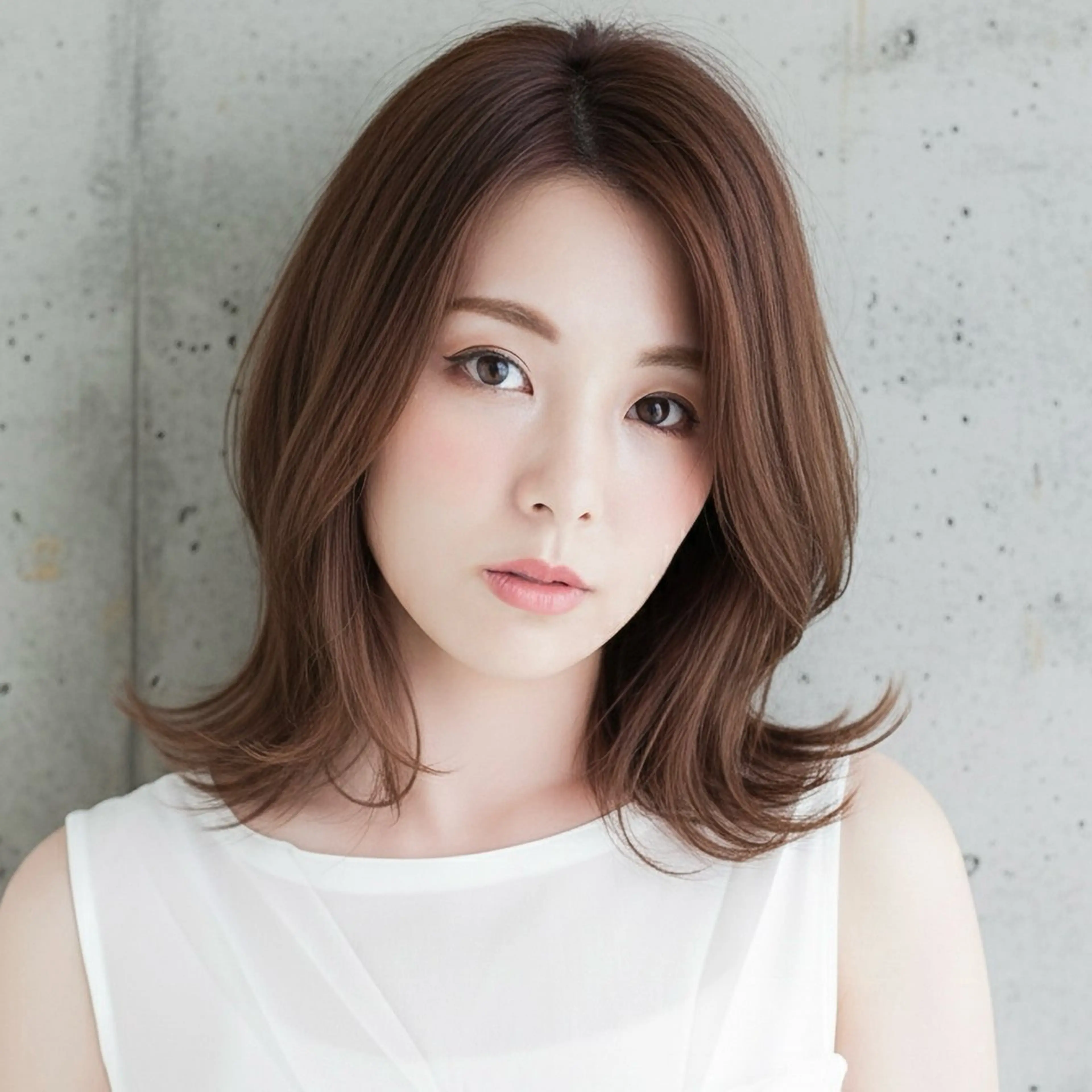 ミディアム カット ヘアカラー ハッシュカット 田窪珠妃のヘアスタイル
