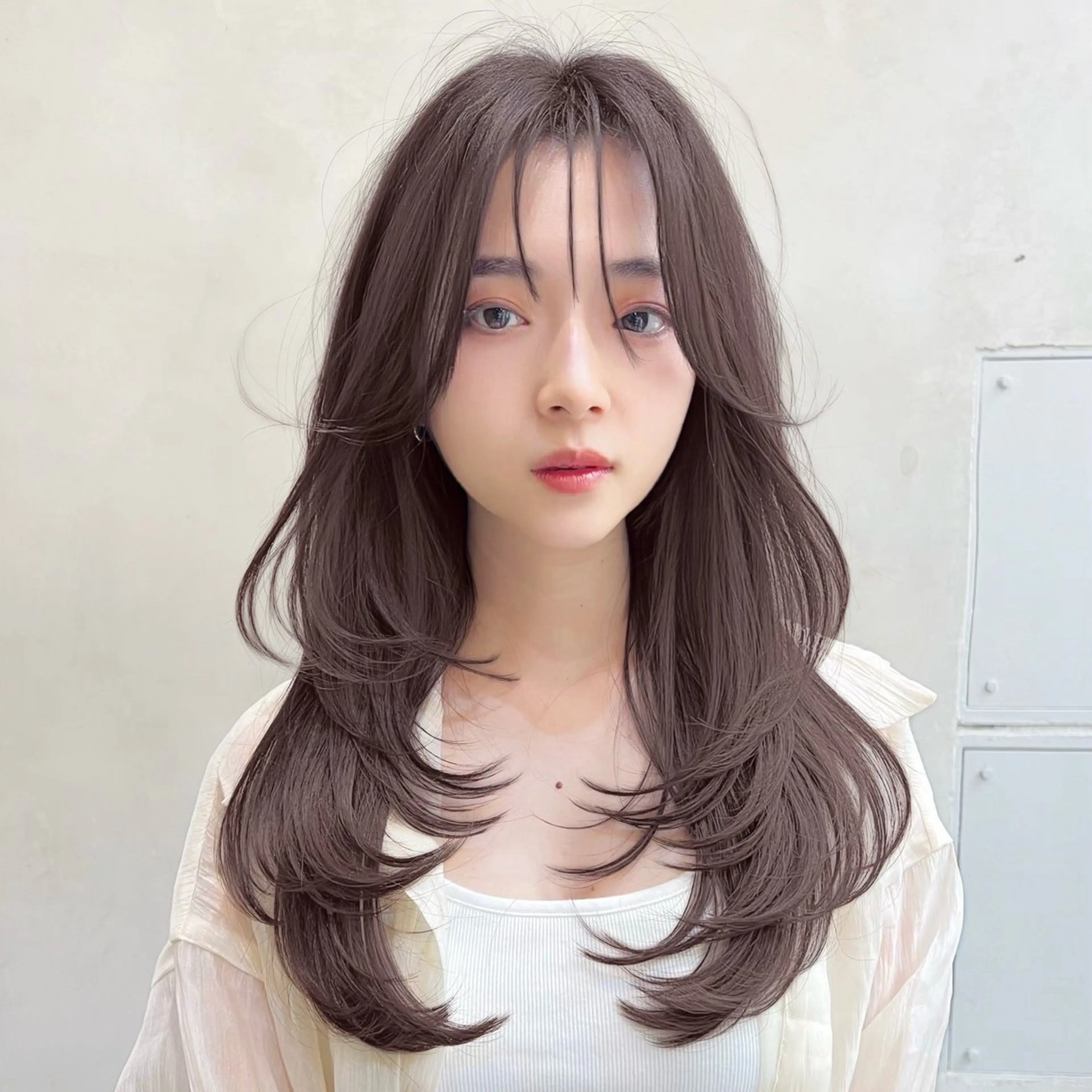 ロング カラー 透明感カラー ダブルカラー グレージュ ラベンダーカラー ラベンダーグレージュ カット ヘアカラー トリートメント ヘアセット 韓国ヘア🫧 KAZUTOのヘアスタイル