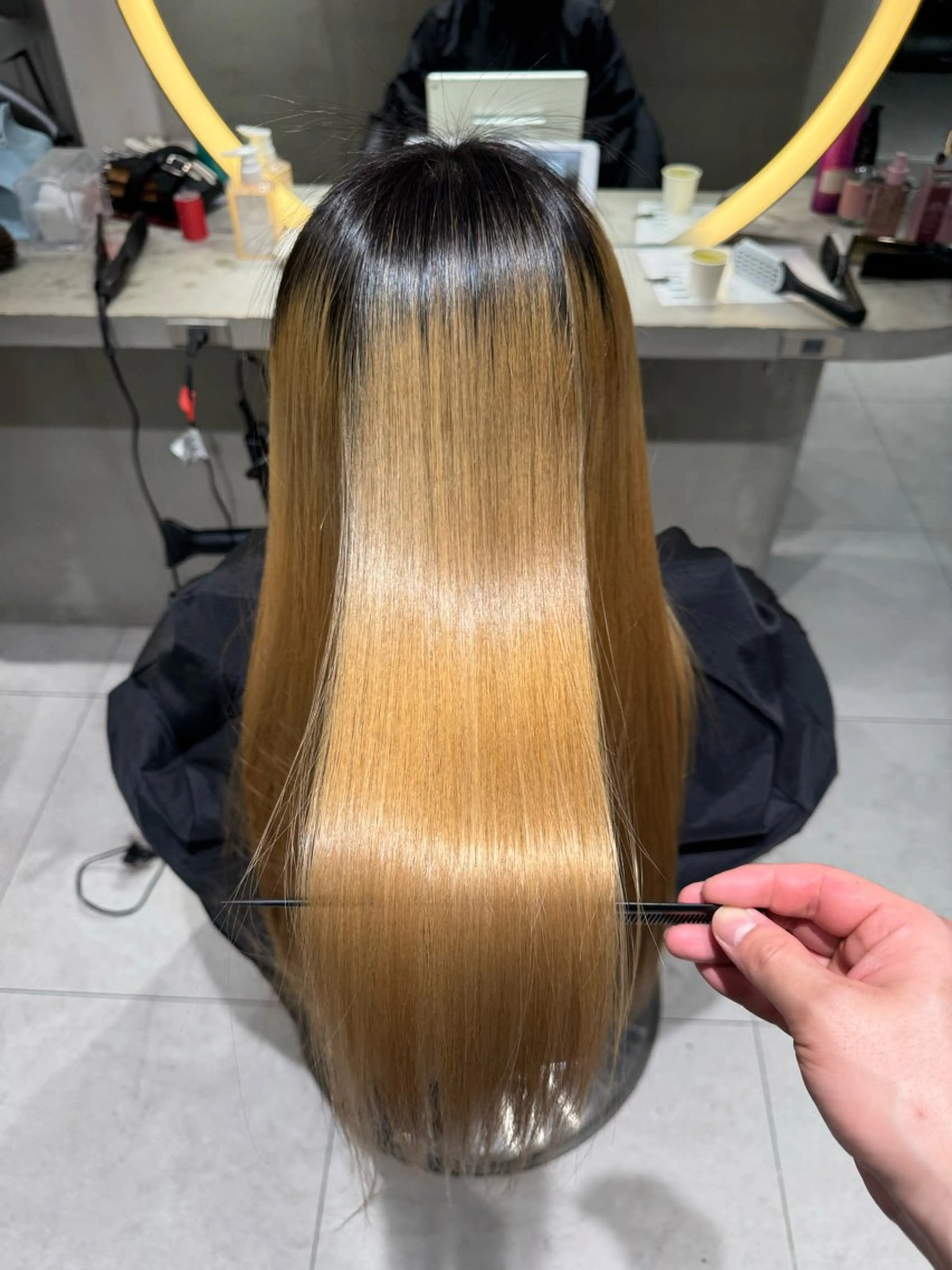 ロング カラー カット 縮毛矯正 トリートメント レイヤー/縮毛矯正 のマスター【タケル】のヘアスタイル