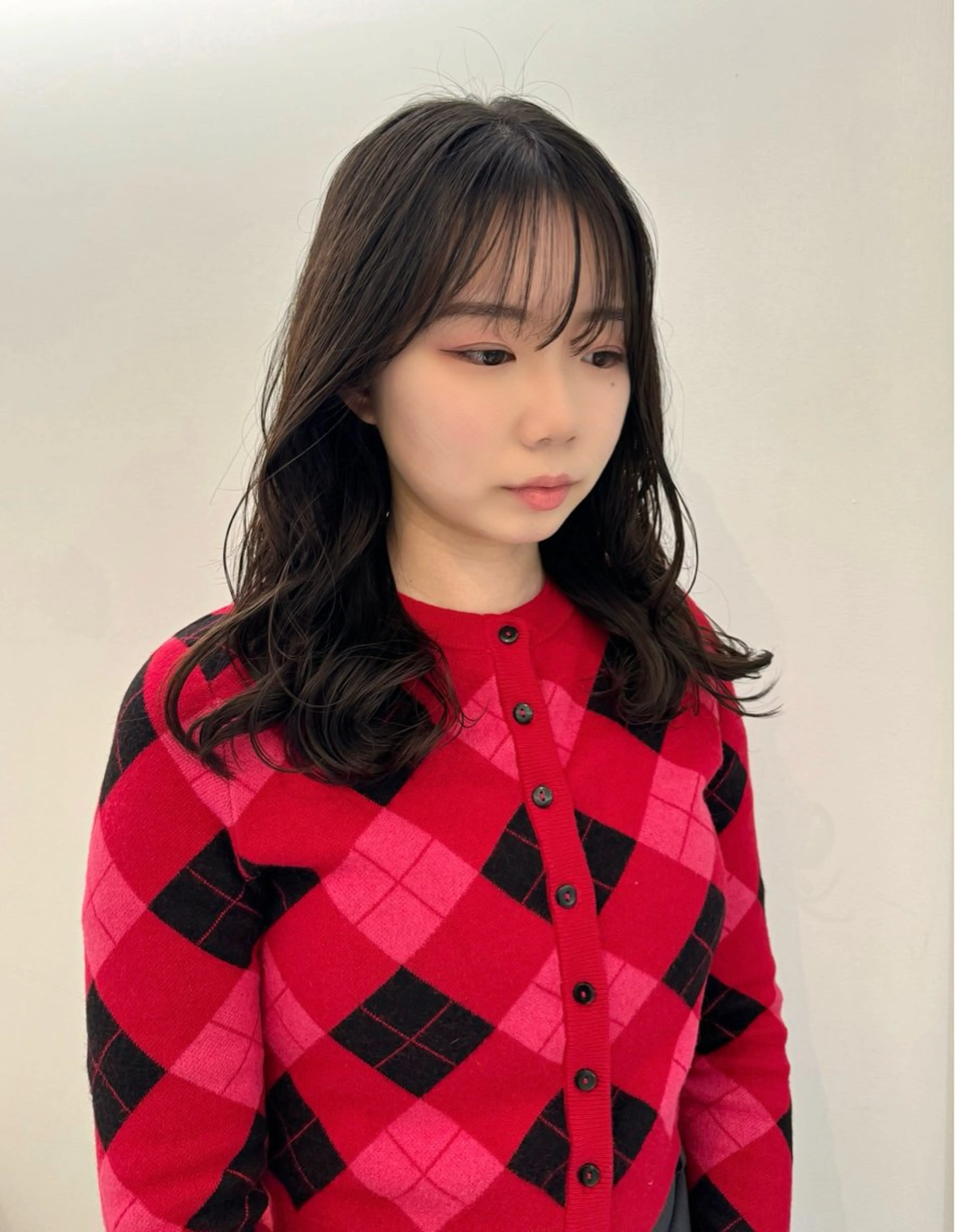 ロング カラー パーマ デジタルパーマ/ コテ巻き風パーマのヘアスタイル