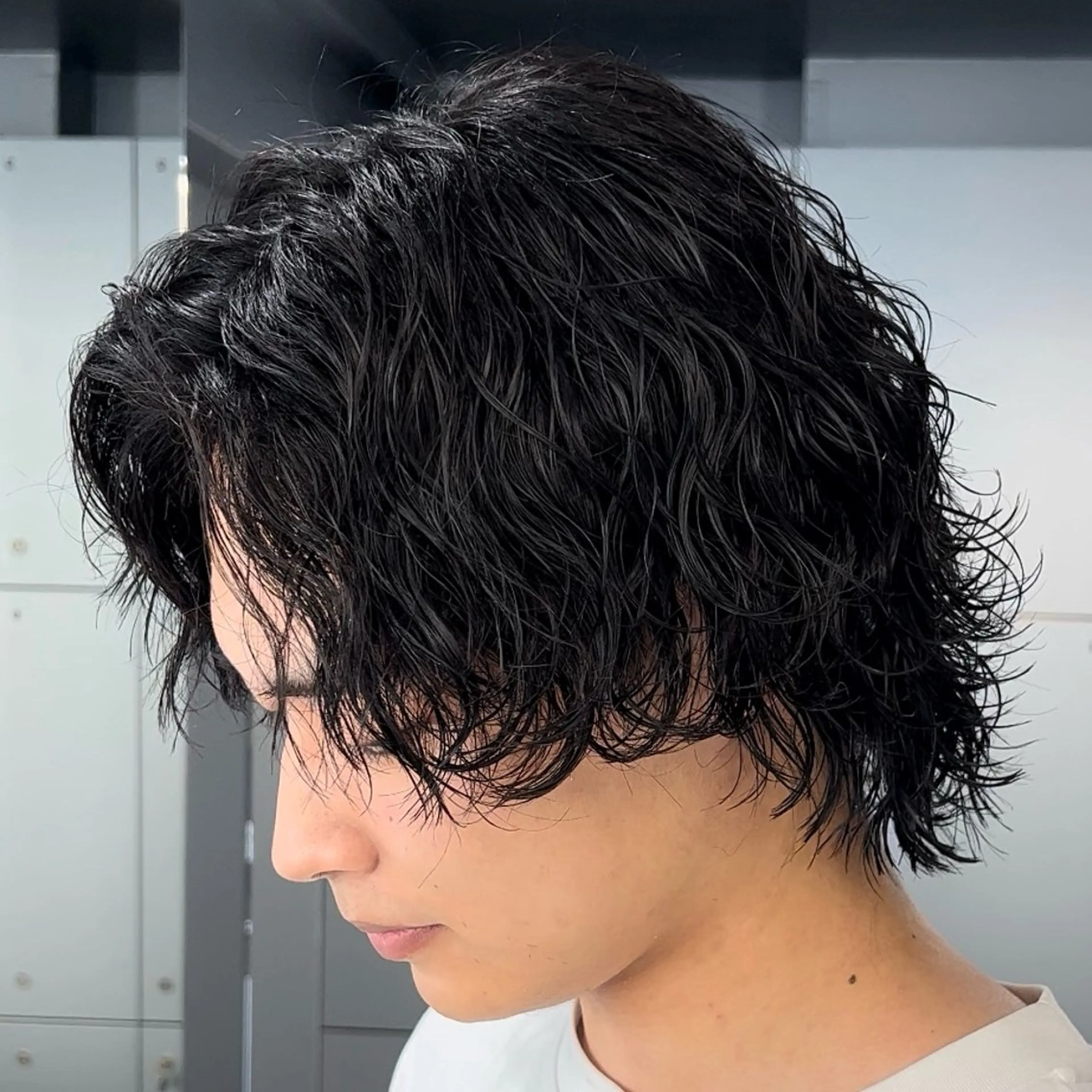 セミロング パーマ ヘアアレンジ メンズ fifth 石川 凪のヘアスタイル