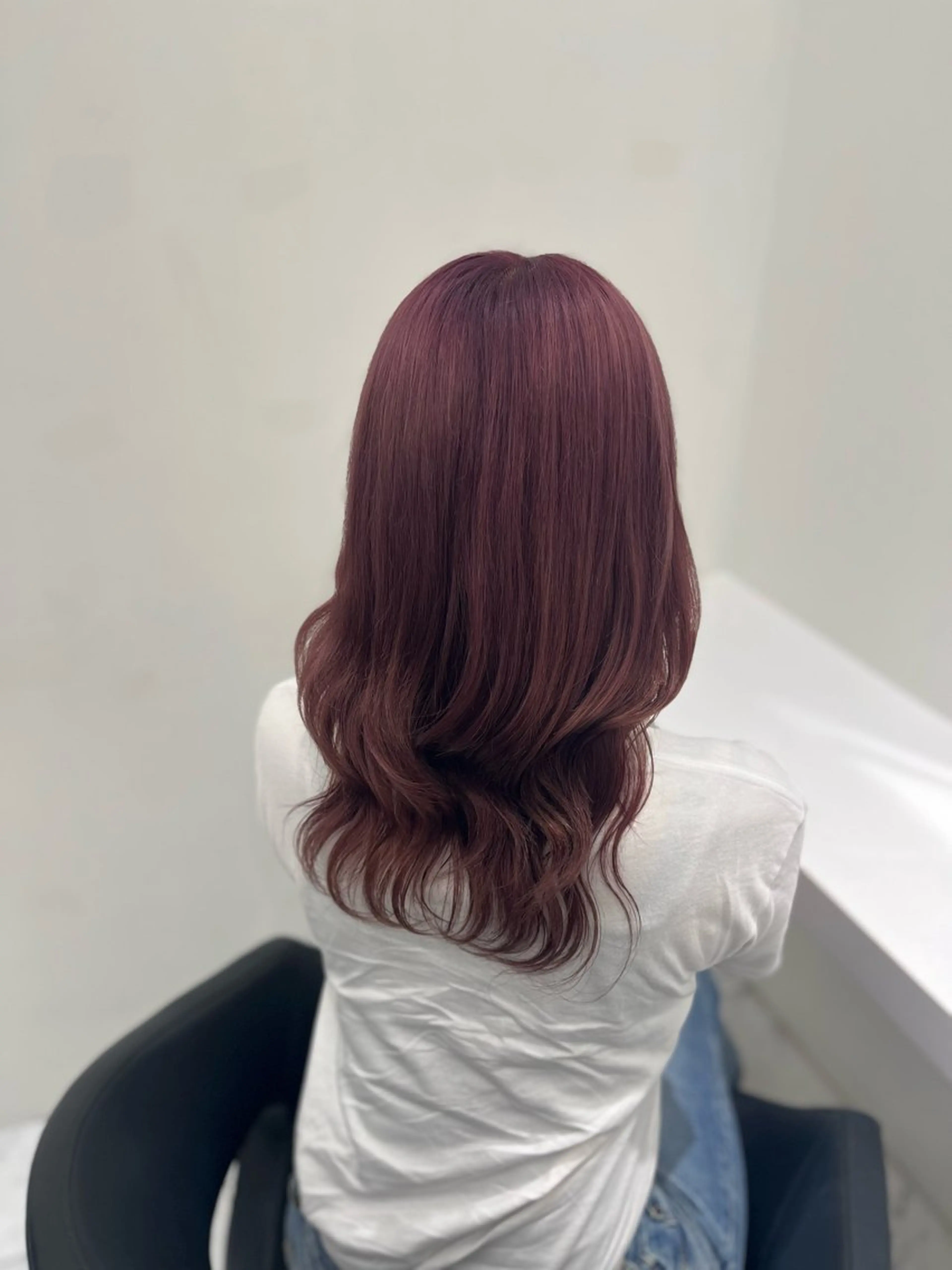 セミロング ピンクラベンダー ハイトーンカラー💞 くるみ🎀のヘアスタイル