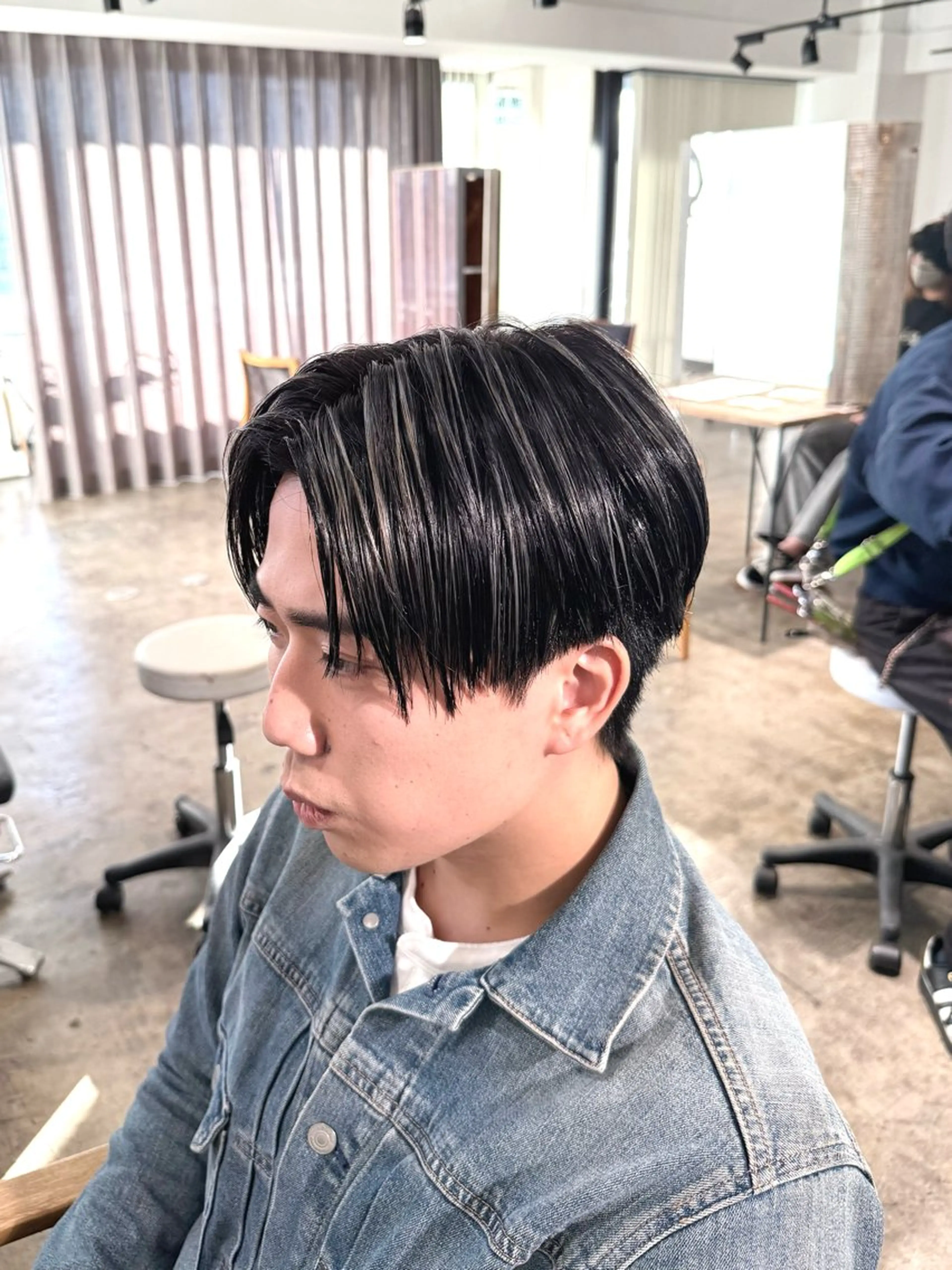 カラー メンズ センターパート メンズハイライト メンズパーマ ハイライトカラー カット ヘアカラー トリートメント 骨格補正施術/メンズ 専門美容師/YUYAのヘアスタイル