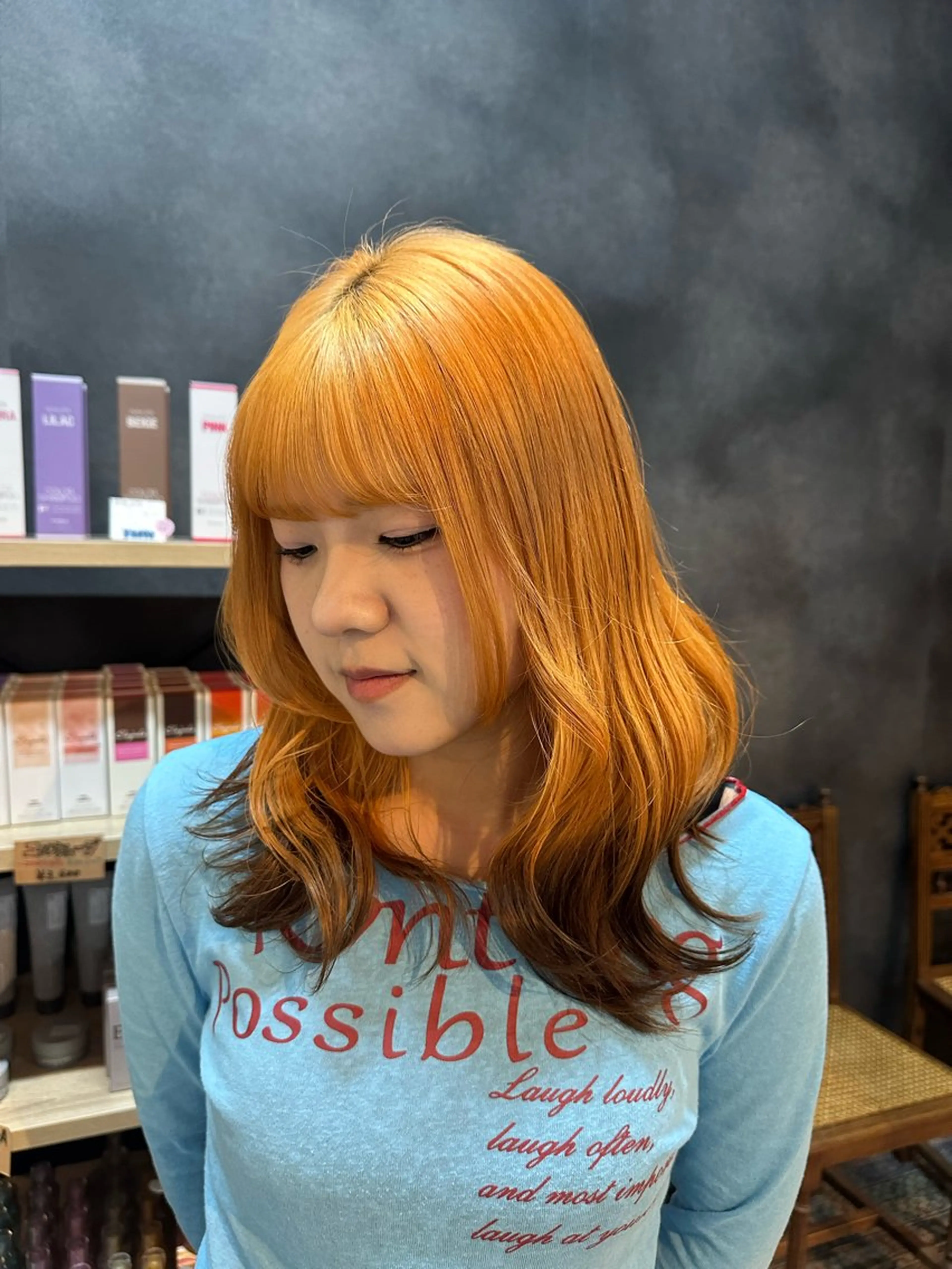 セミロング ヘアカラー 坂庭 美夢のヘアスタイル