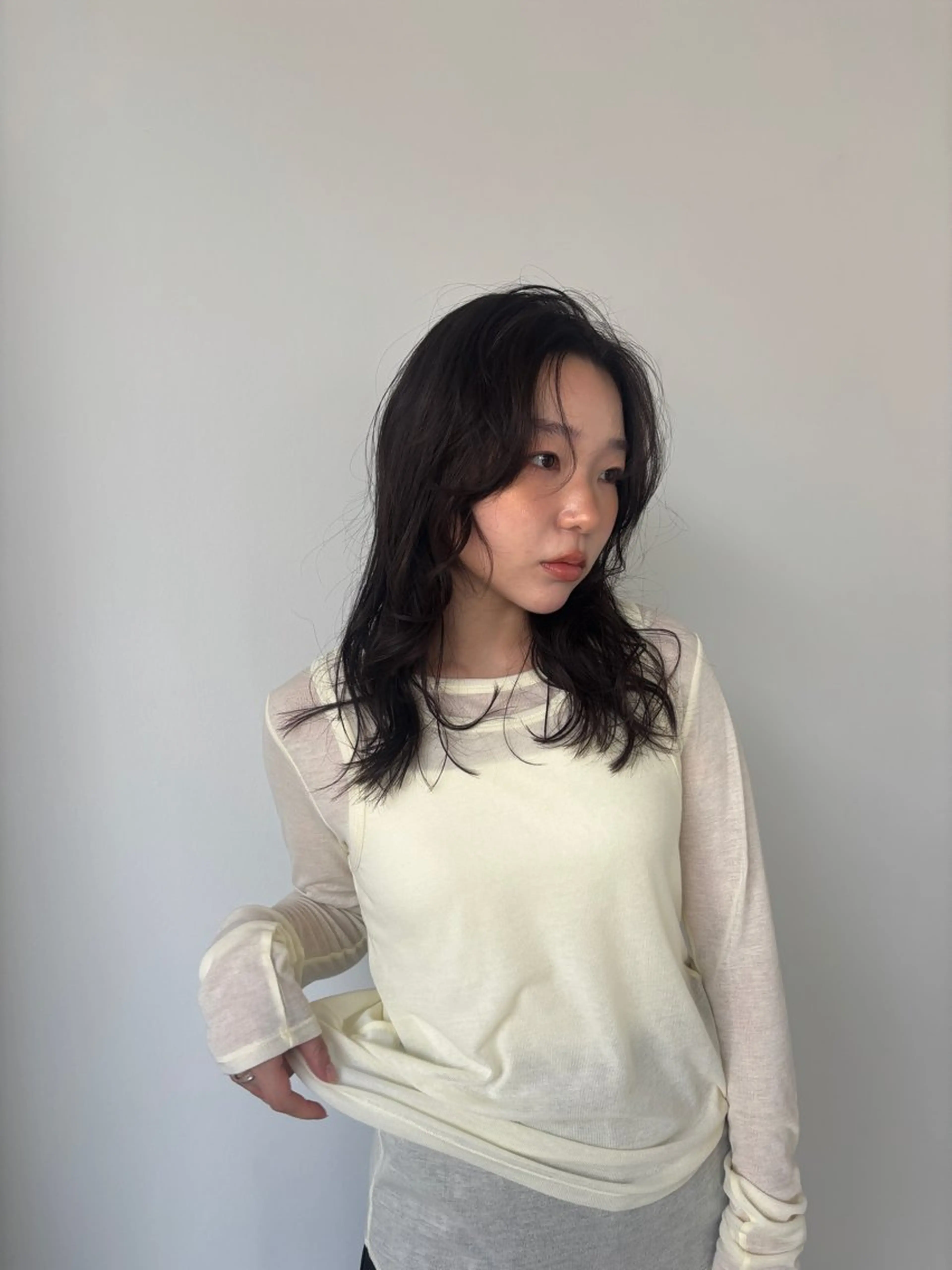 ミディアム カット ボブ/レイヤー/ 梅田/天野川奈緒のヘアスタイル